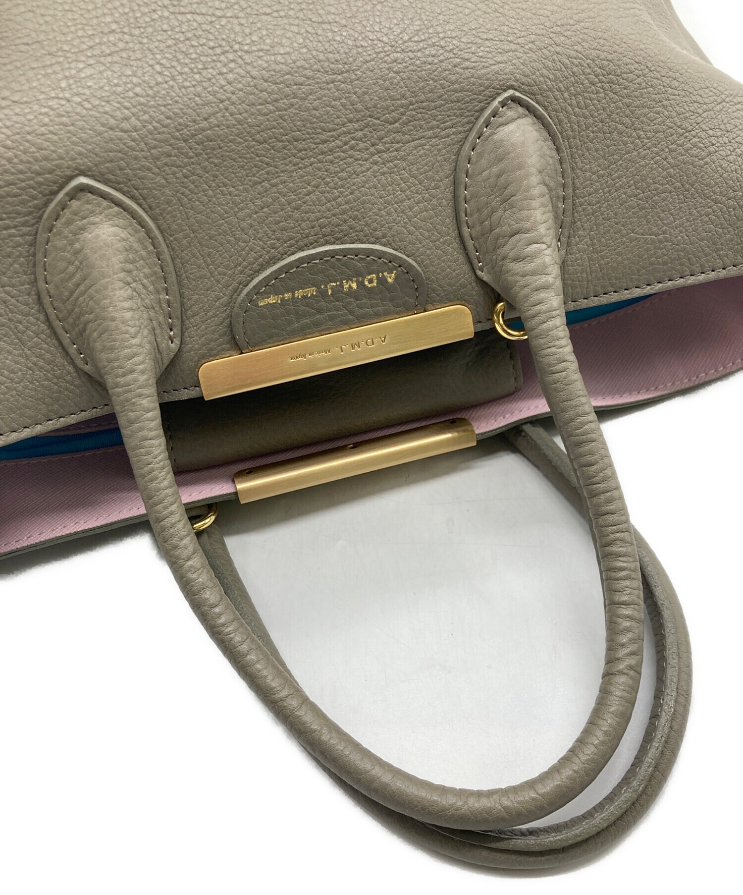 中古・古着通販】A.D.M.J. (エーディーエムジェイ) レザートートバッグ 