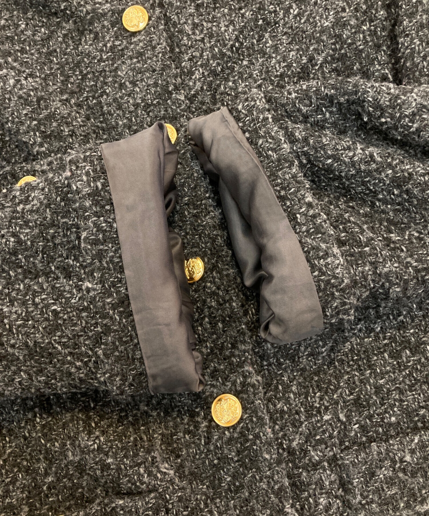 美品 24AW LOUNGEDRESS ラウンジドレス ネップツイードベスト プルオーバー LDZ1042407A0002 サイズF ブラック レディース 古着 中古 USED 中古・古着通販】Loungedress (ラウンジドレス) ノーカラーツイード