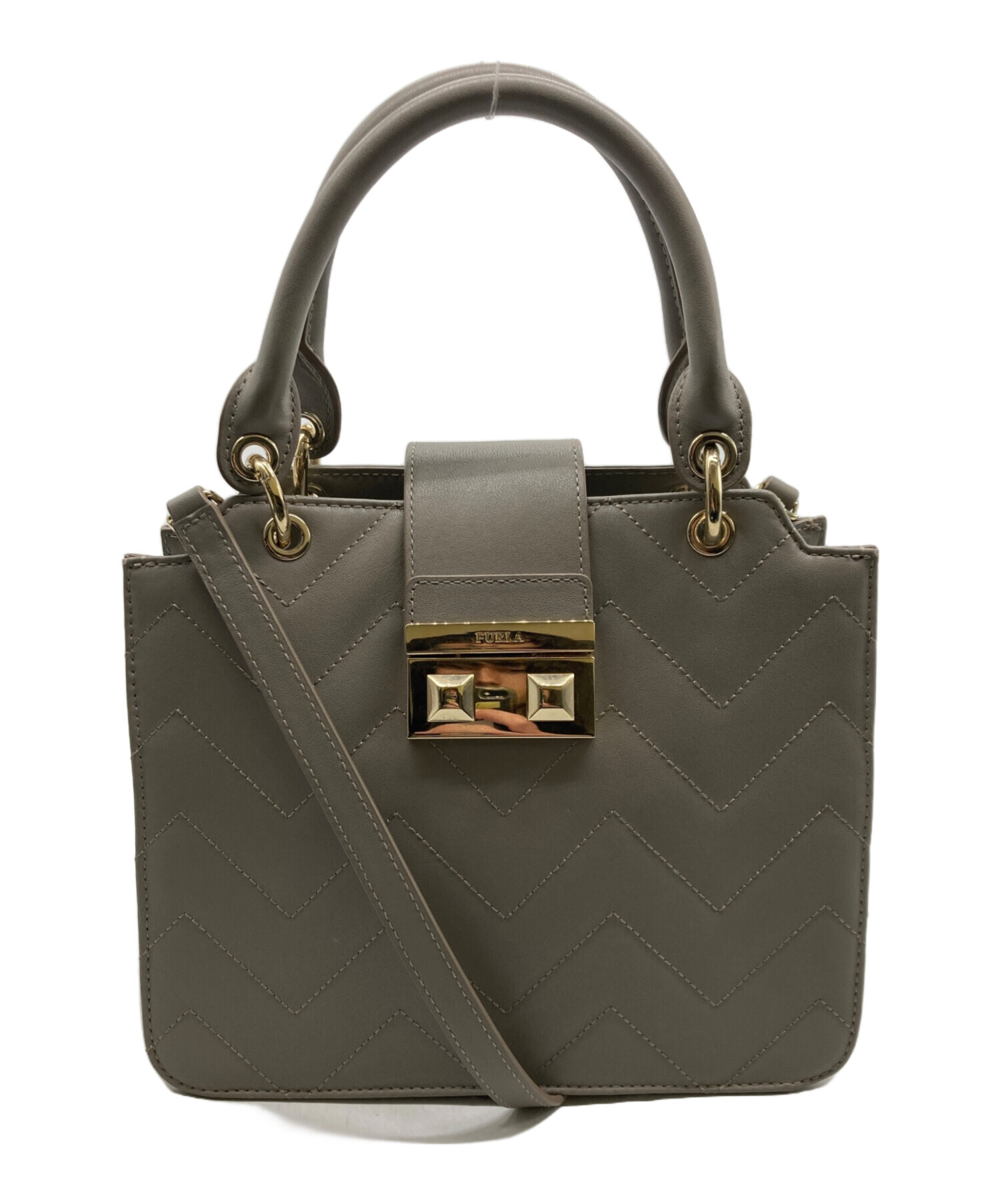 中古・古着通販】FURLA (フルラ) 2WAYバッグ グレー｜ブランド・古着 