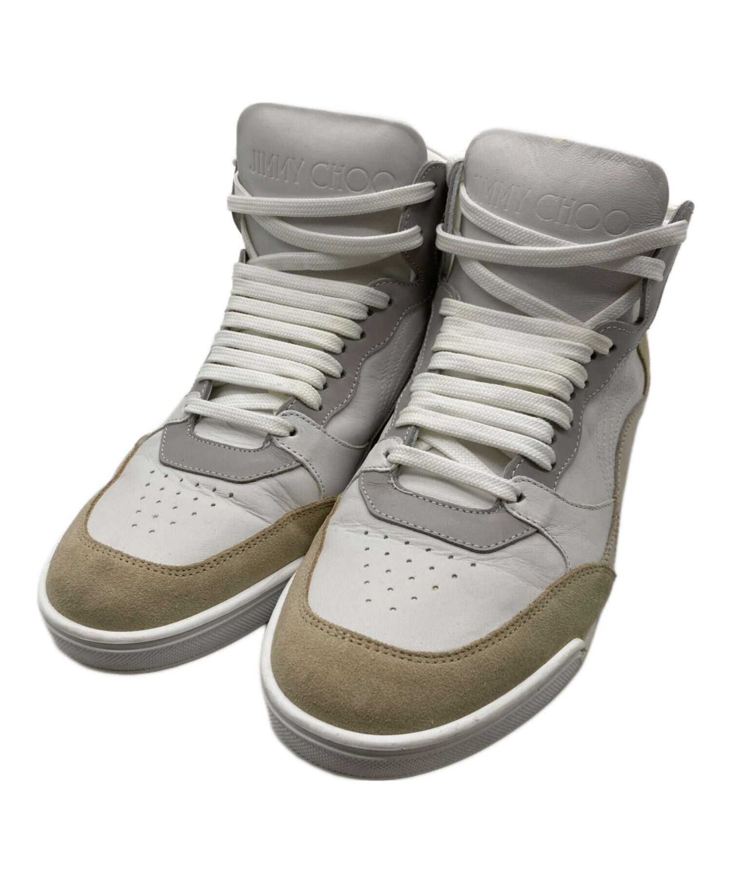 新品未使用】JIMMY CHOO ジミーチュウ　スニーカー　ロゴ　ナッパレザー 中古・古着通販】JIMMY CHOO (ジミーチュウ) JCロゴ ナッパレザー ハイ