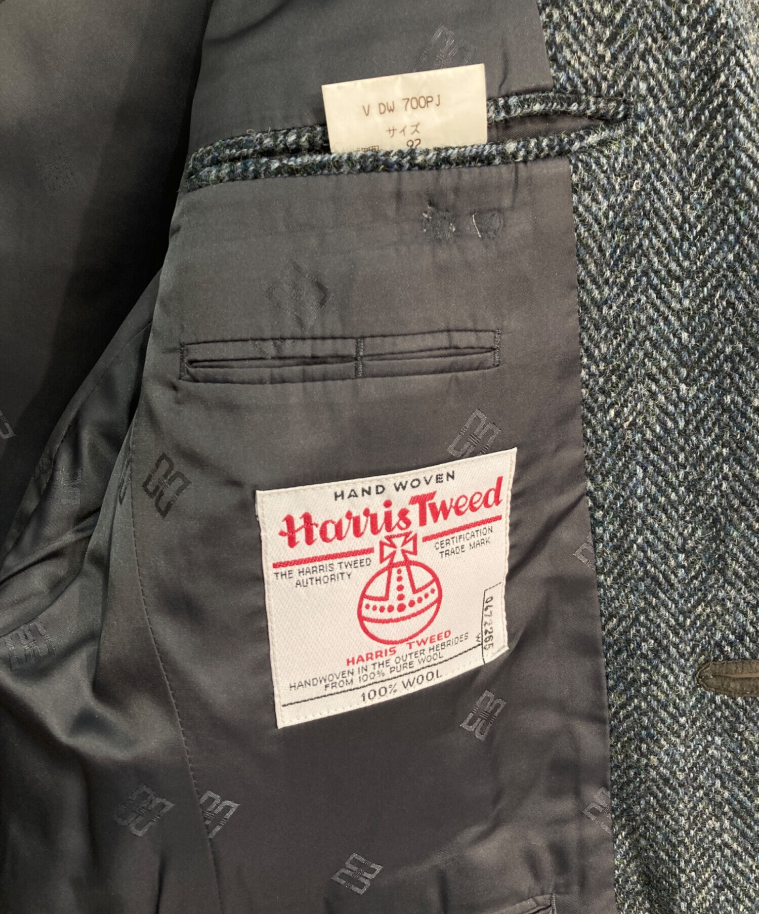 DAKS テーラードジャケット　ハリスツイード 古着 40s 英国製 DAKS × Harris Tweed 3ボタン 上質 ハンドウーヴン