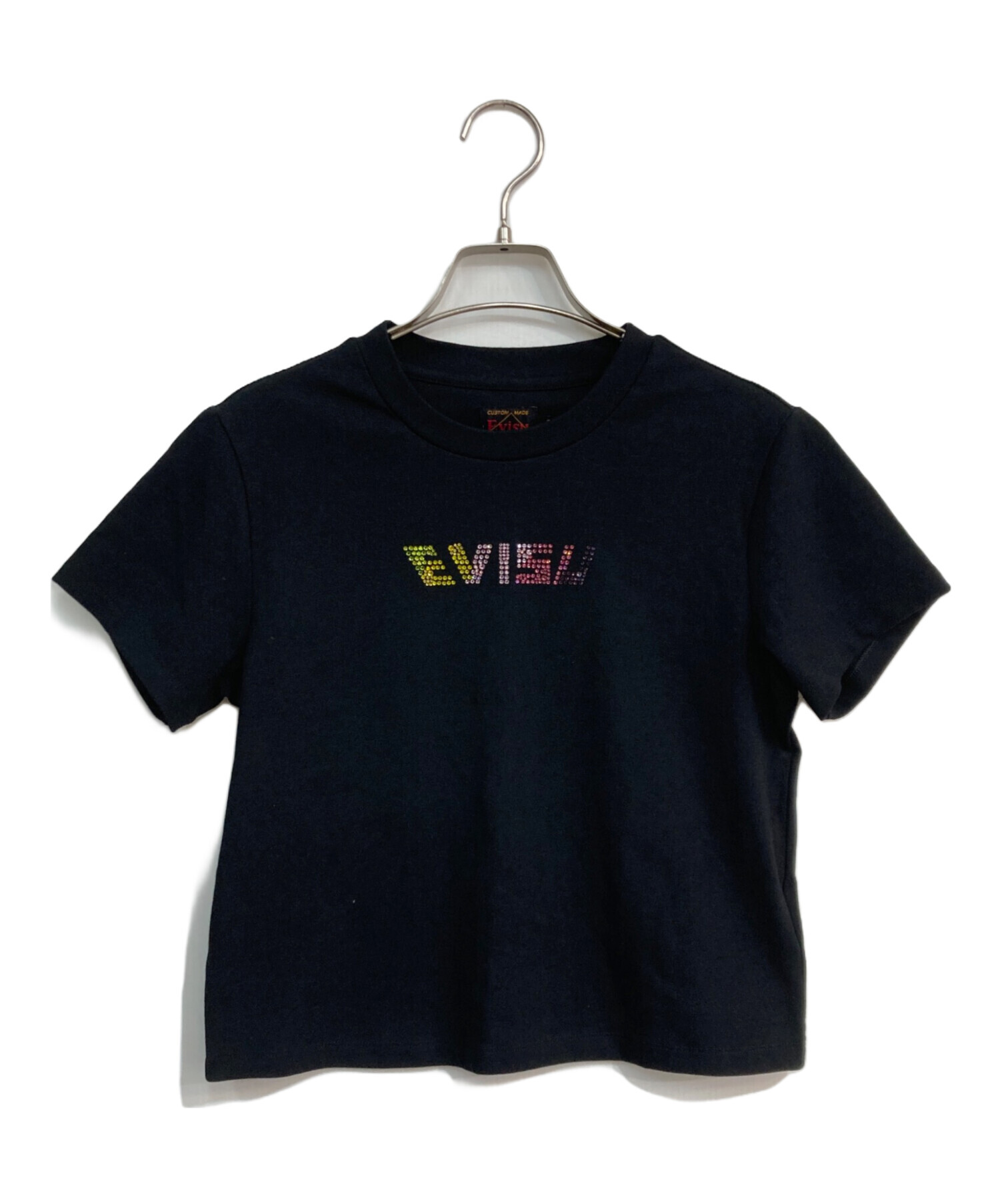 【希少】90s 初期タグ　EVIS EVISU エビス　Tシャツ　ナス紺 中古・古着通販】EVISU (エビス) カラフルなラインストーンロゴ スリム
