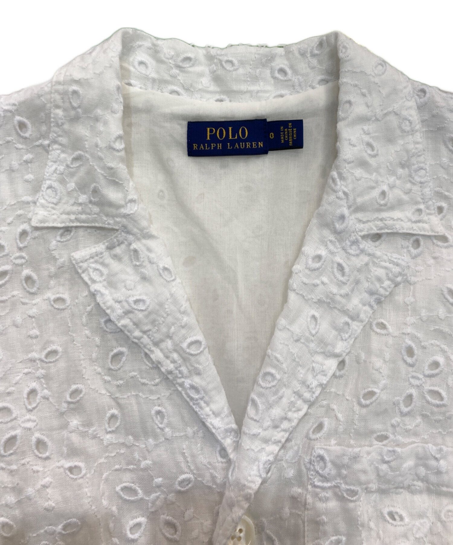 POLO RALPH LAUREN刺繍入りホワイトワンピース 半袖 中古・古着通販】POLO RALPH LAUREN (ポロ・ラルフローレン) 刺繍
