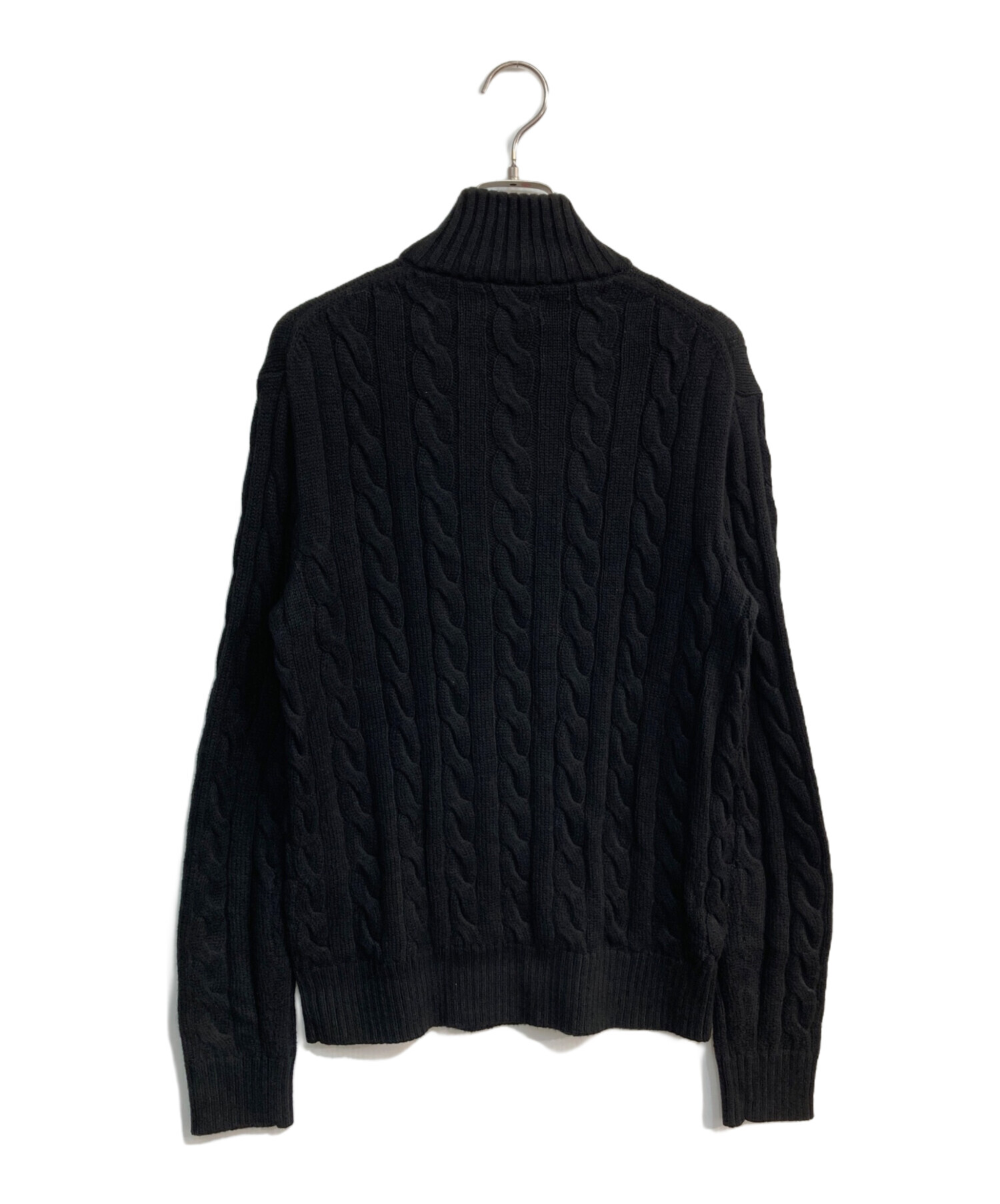 未使用タグ付き　ポロラルフローレン　ケーブルニット　ハイネック　ハーフジップ　黒 楽天市場】ポロ ラルフローレン メンズ セーター コットン