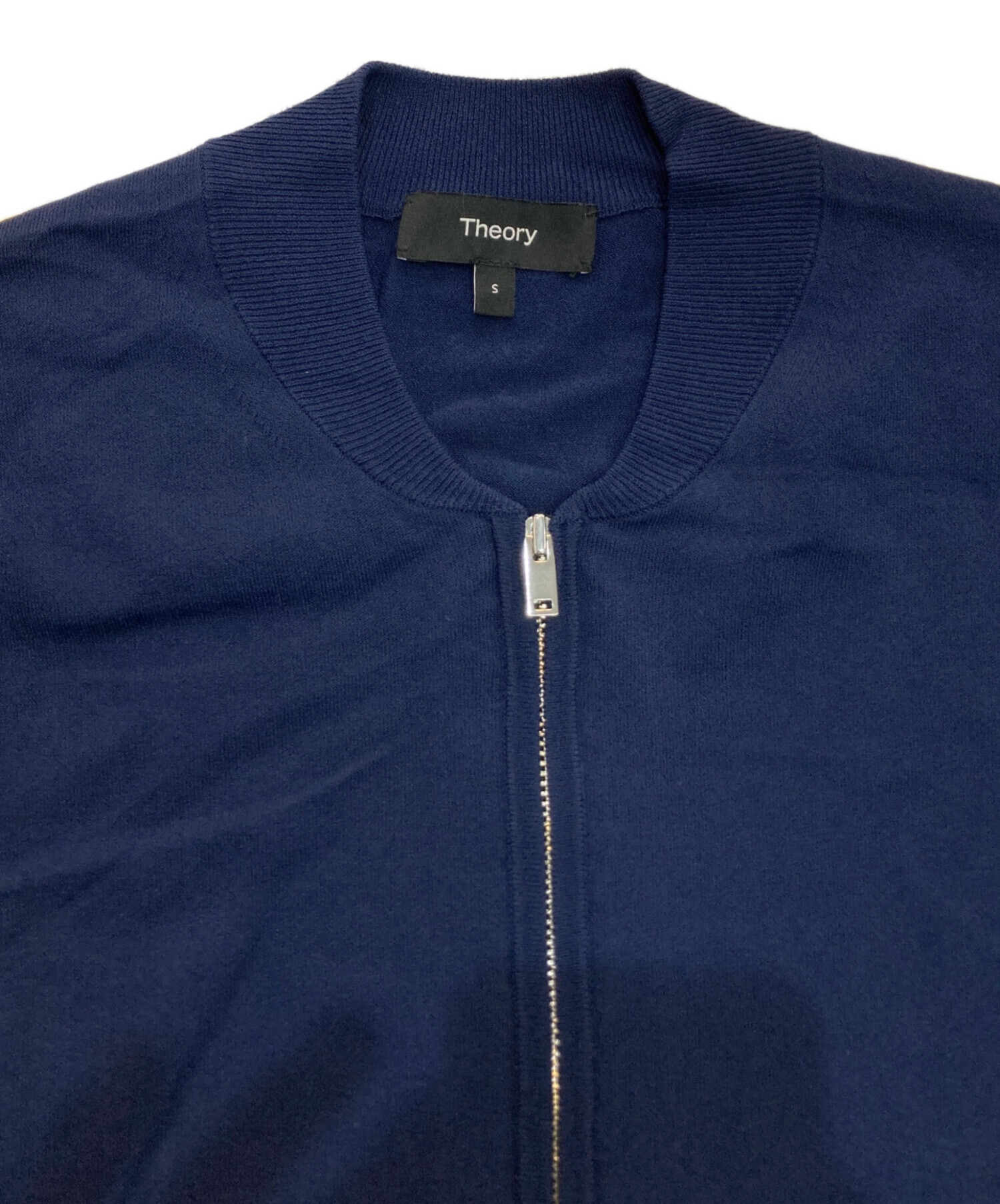 極美品 セオリー COMPACT CREPE ジップアップブルゾン ネイビー S 中古・古着通販】theory (セオリー) Compact Crepe Zip Up Bomber 01