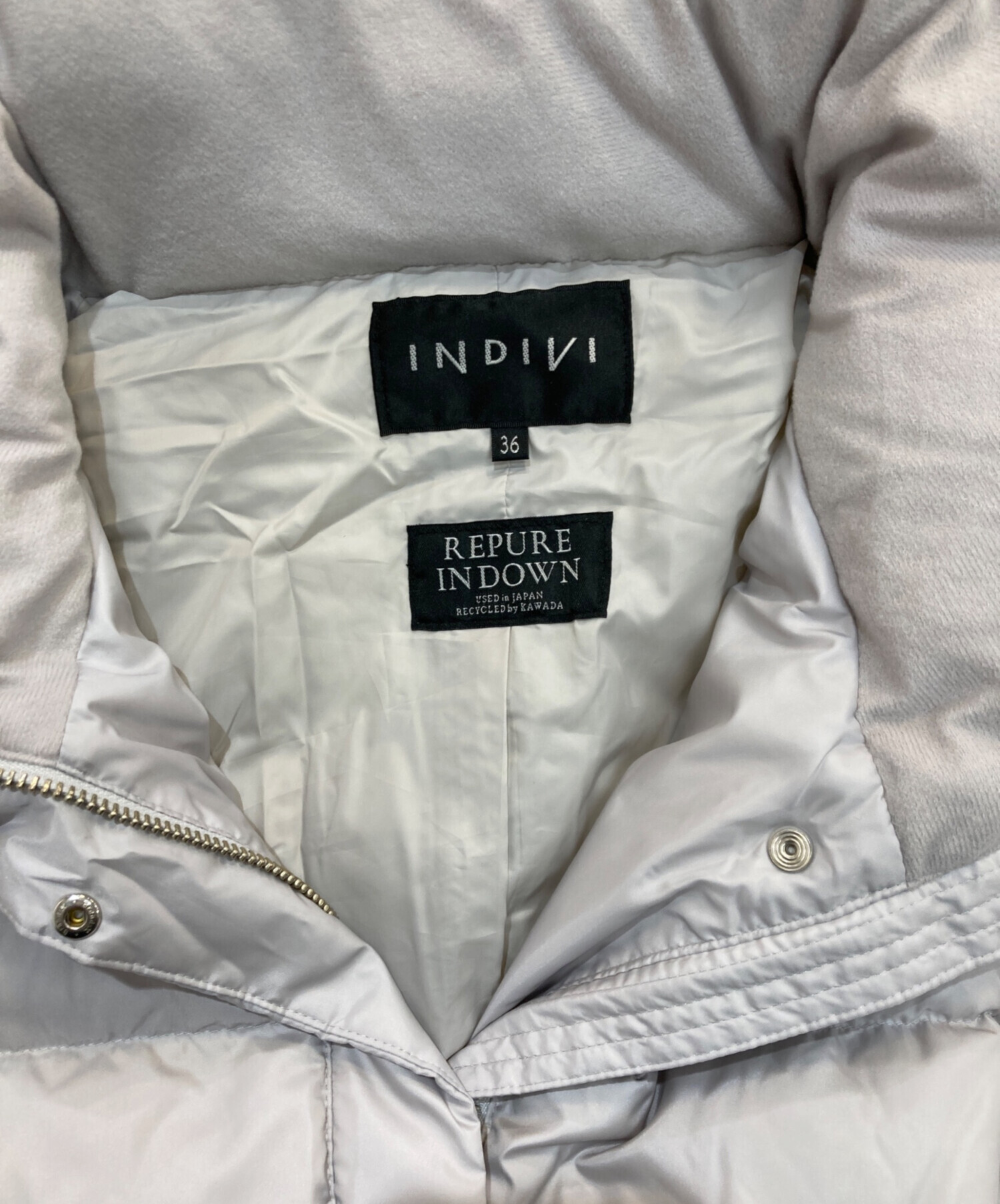 中古・古着通販】INDIVI (インディヴィ) ミドル丈ウォッシャブルダウン 