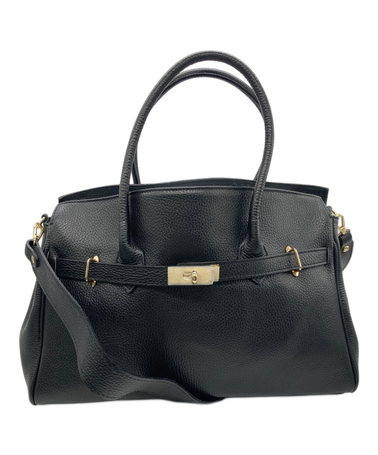 中古・古着通販】AULENTTI (オウレンティ) レザー2WAY BAG ブラック 未 