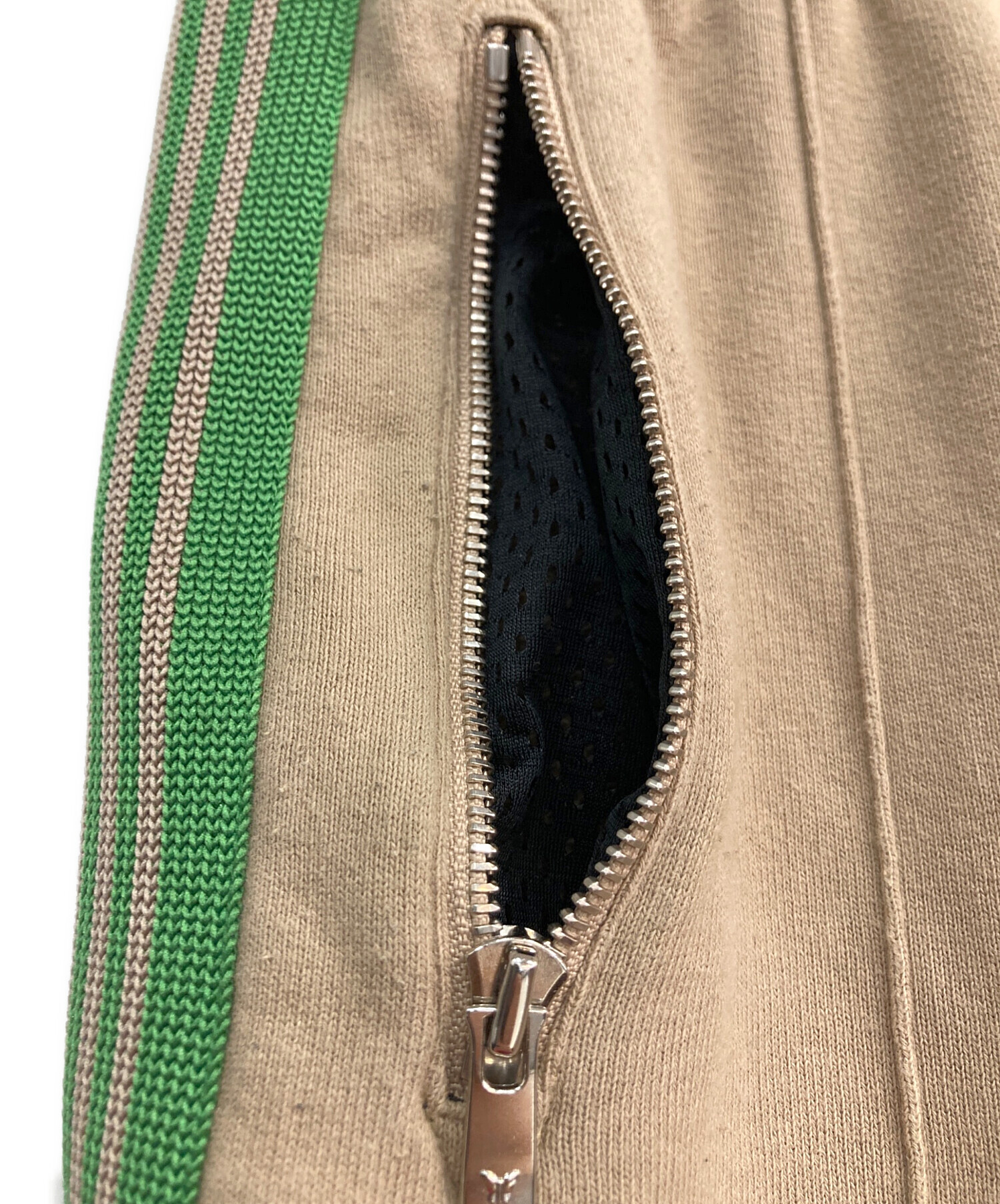 【最終値下げ】Needles トラックパンツ ベージュ グリーン XS 中古・古着通販】Needles (ニードルズ) TRACK PANT COTTON JERSEY