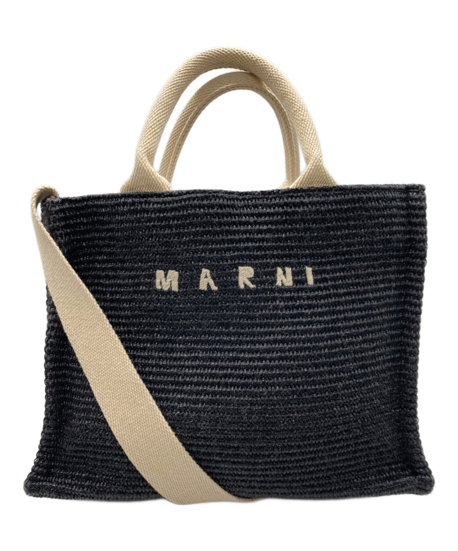 中古・古着通販】MARNI (マルニ) ブラック トートバッグスモール 中古・古着通販】MARNI (マルニ) ブラック トートバッグスモール