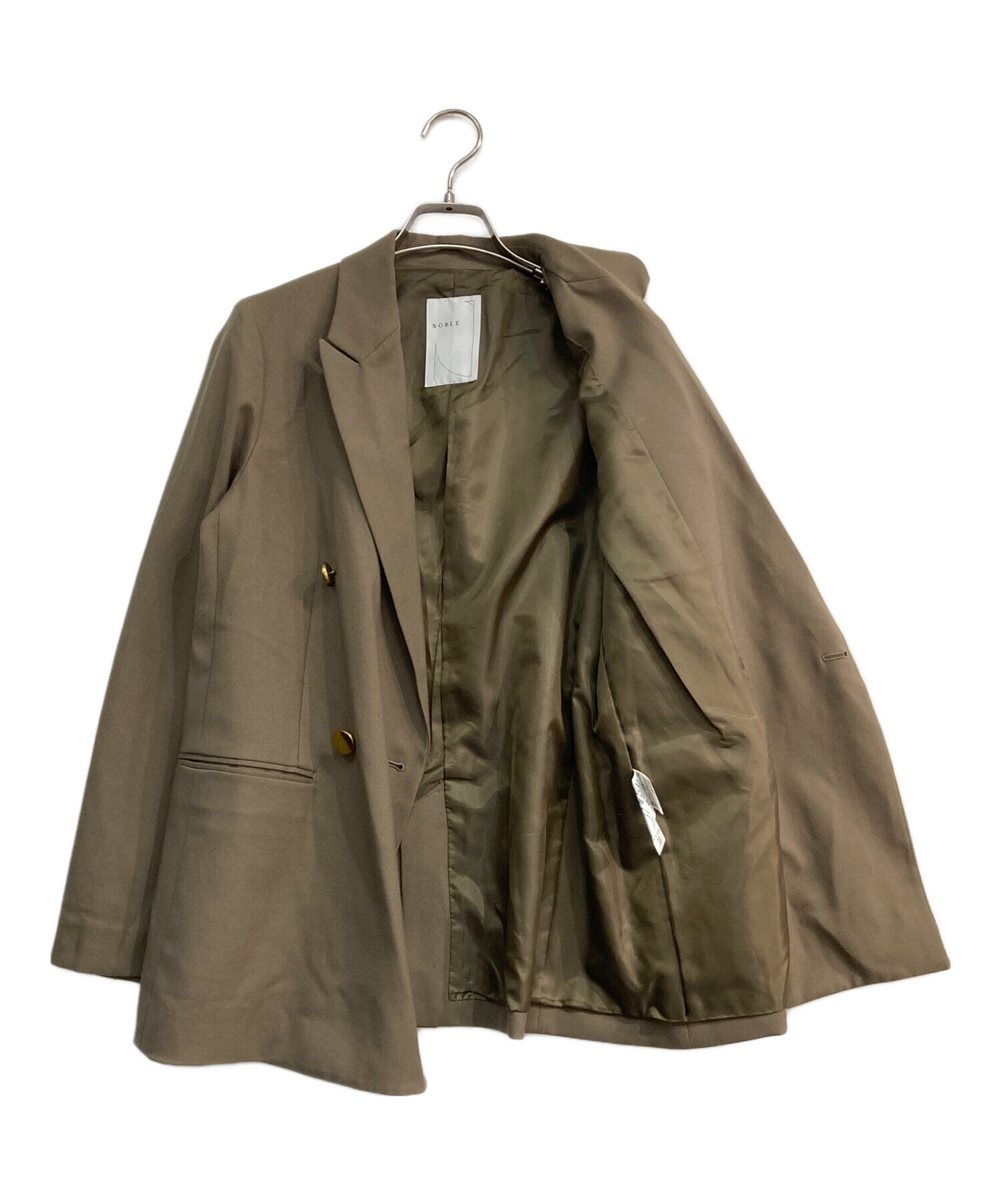 新品 ノーブル ピークドJK ピークドジャケット ブラウン 36 中古・古着通販】Noble (ノーブル) ピークドジャケット ブラウン