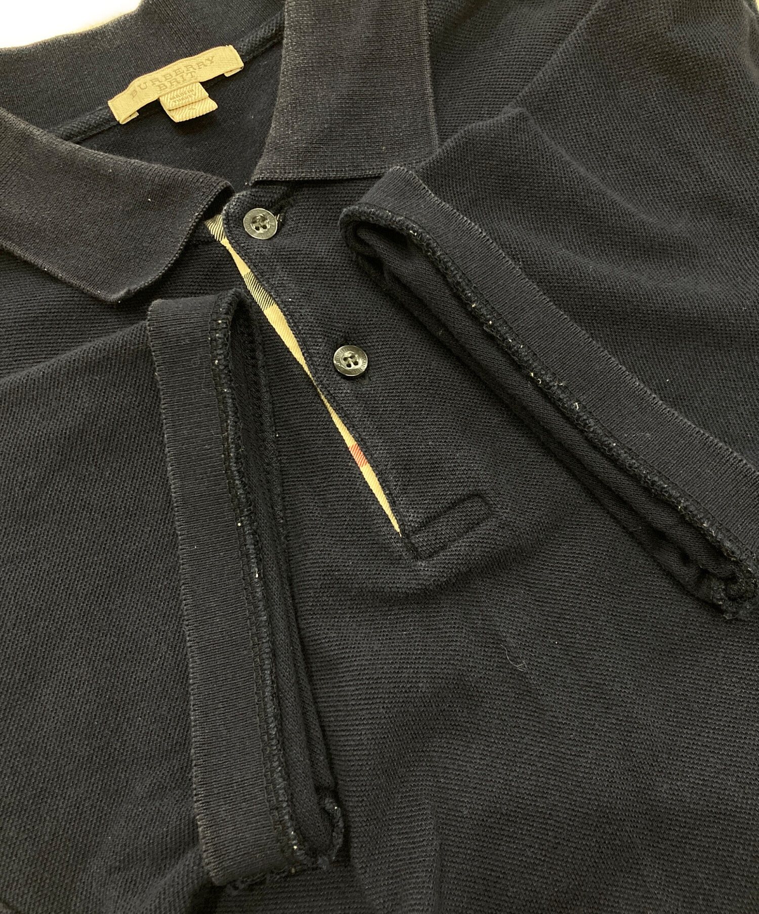 【タグ付き】バーバリーブリットBURBERRY BRIT ポロシャツ Mサイズ 中古・古着通販】BURBERRY BRIT (バーバリーブリット) 鹿の子