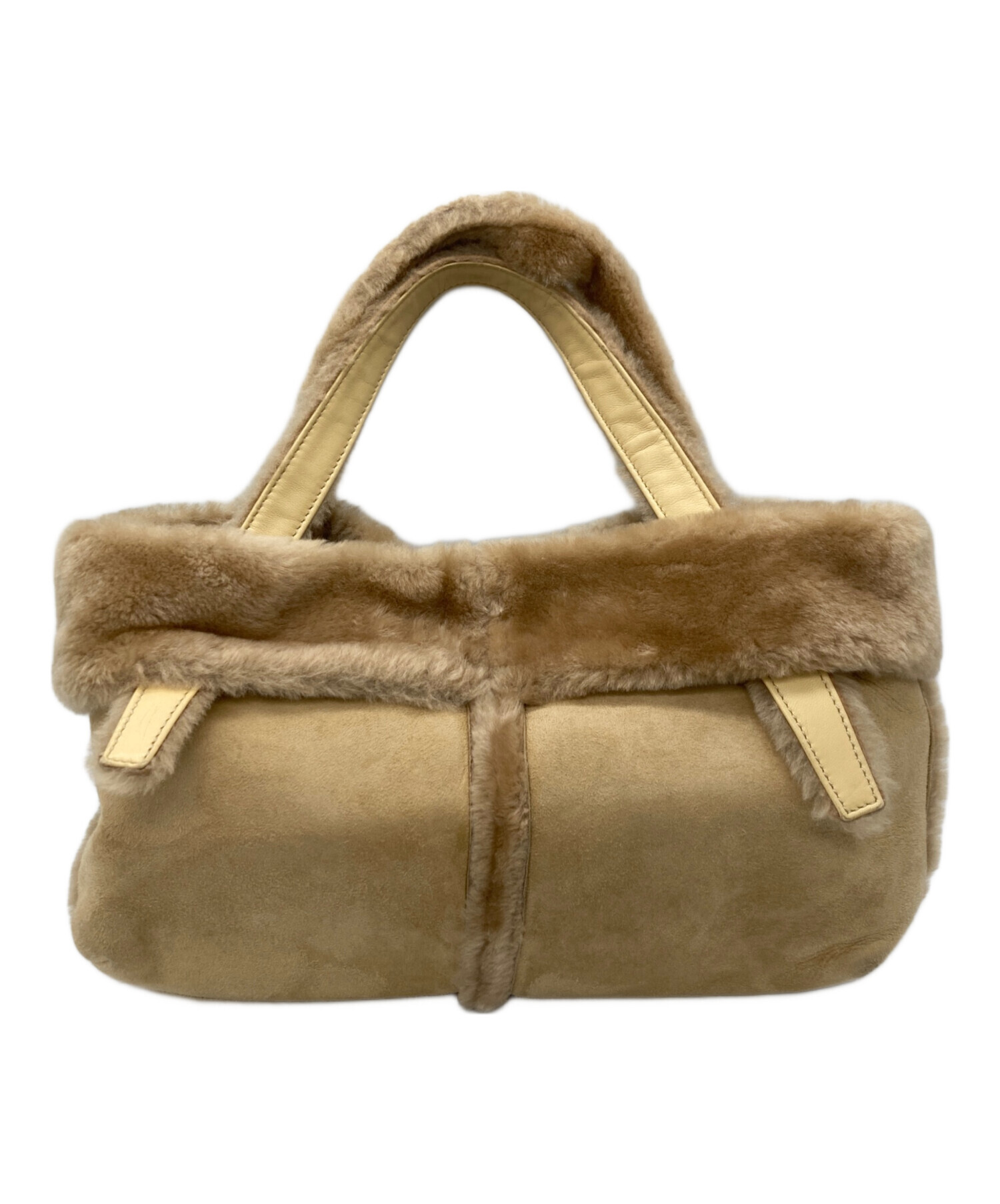 LOEWE　モノグラム/レア　ムートンバッグ 中古・古着通販】LOEWE (ロエベ) アナグラムムートンバッグ ベージュ