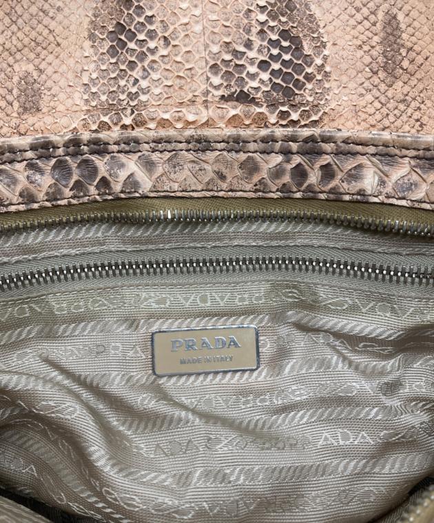 中古・古着通販】PRADA (プラダ) パイソンショルダーバッグ ブラウン