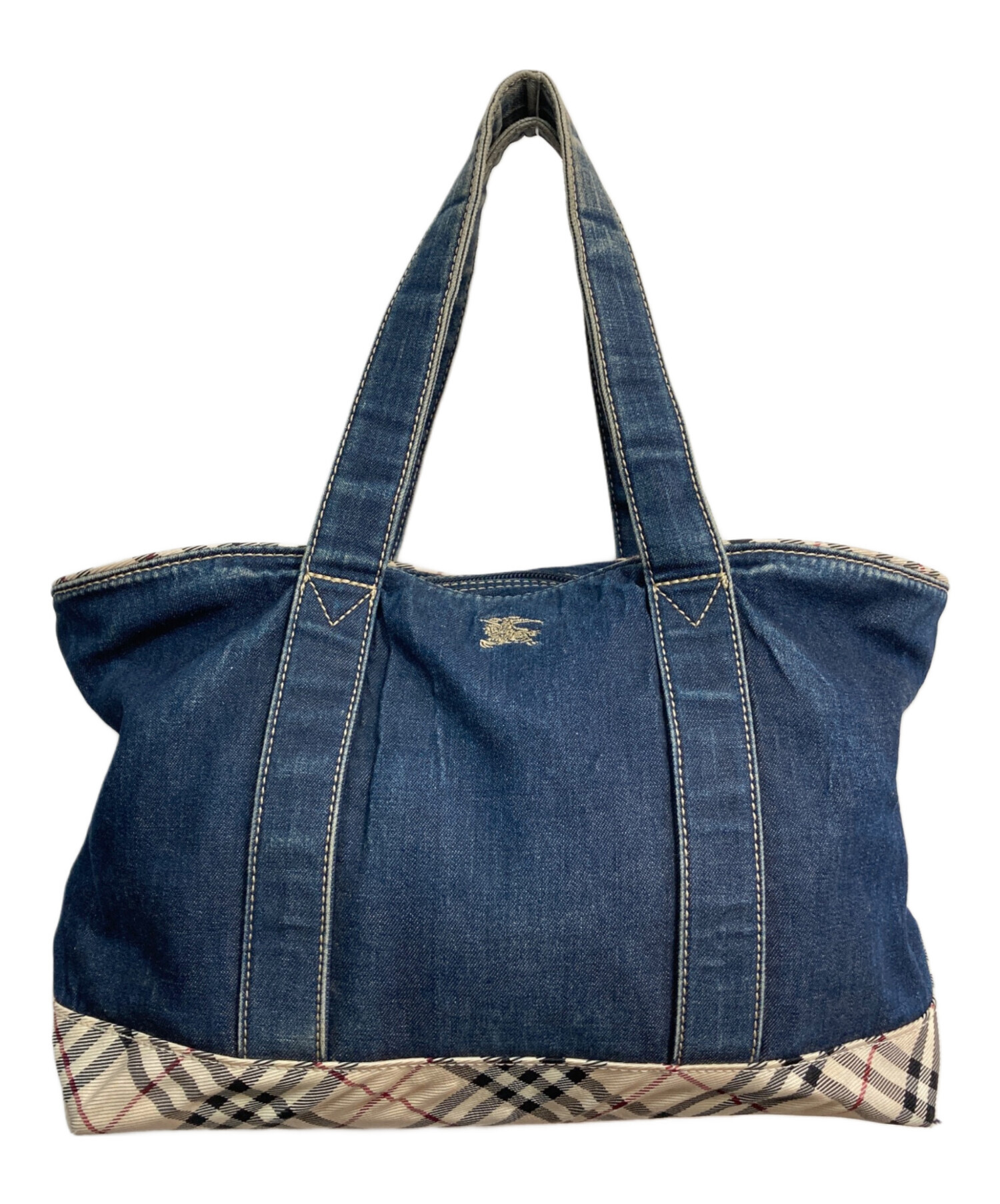 中古・古着通販】BURBERRY (バーバリー) ハンドバッグ ブルー 