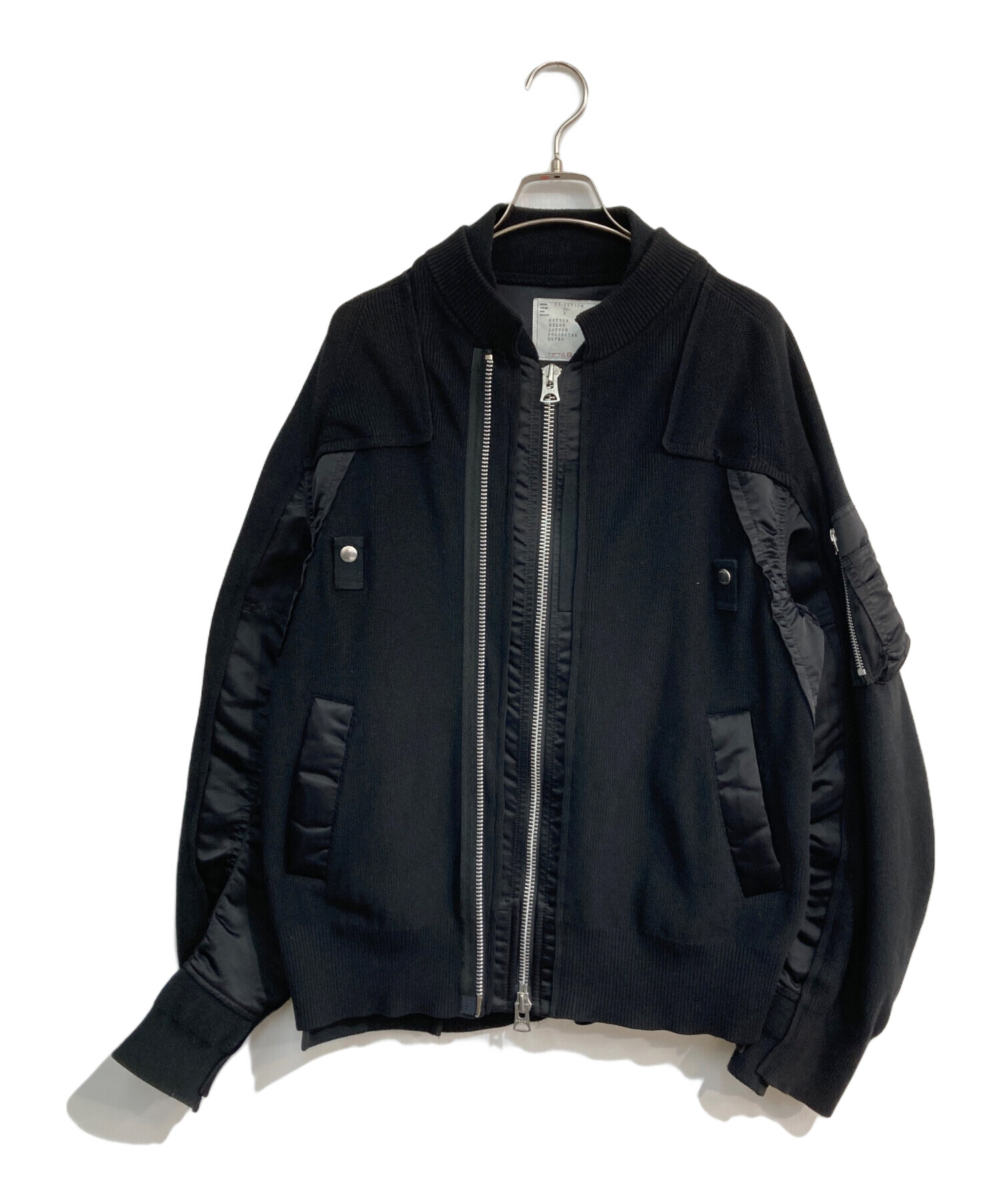 中古・古着通販】sacai (サカイ) Nylon Twill Mix Blouson MA-1 22SS 中古・古着通販】sacai (サカイ) Nylon Twill Mix Blouson MA-1 22SS