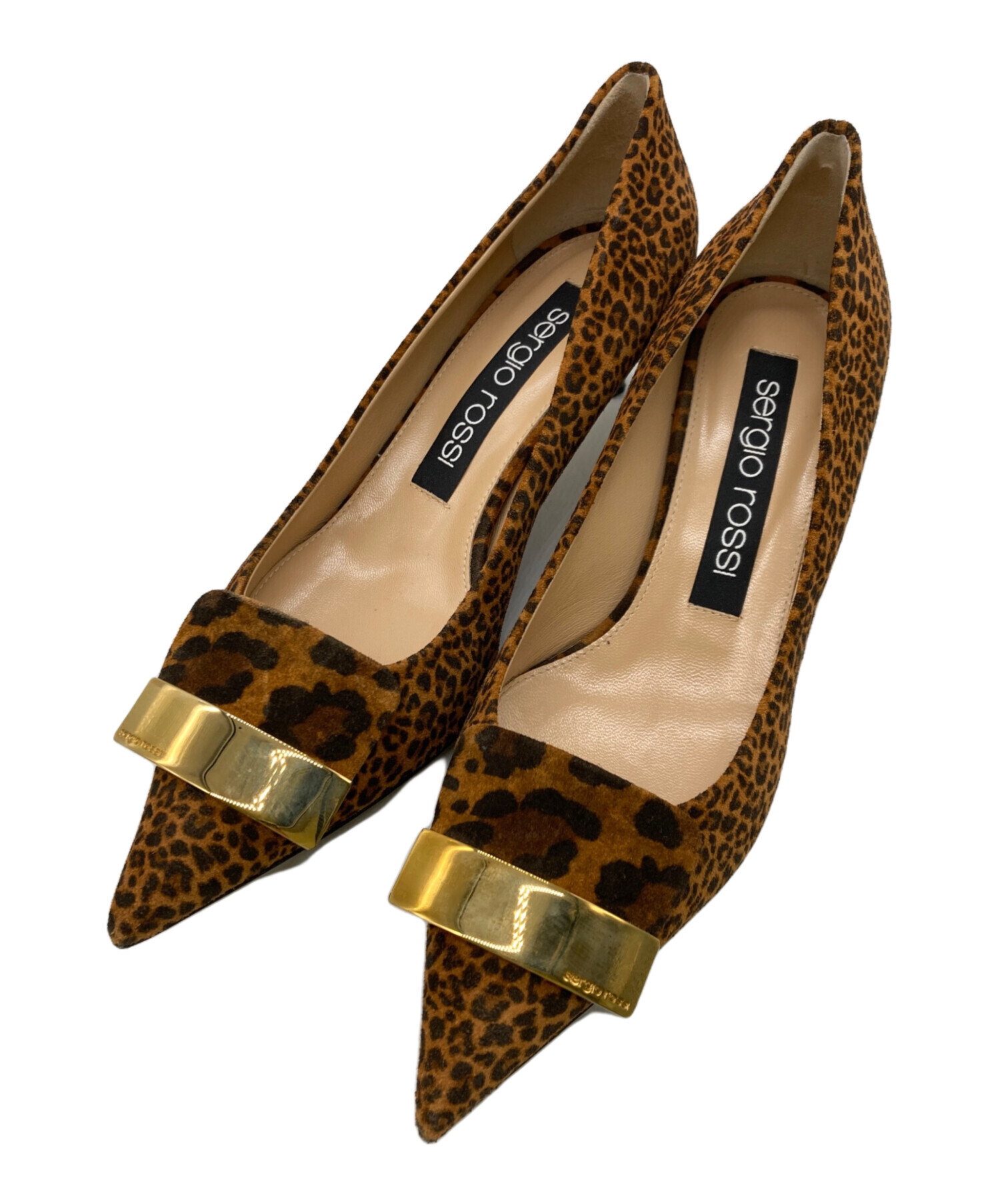 Sergio Rossi セルジオロッシ sr1 ダークブラウン ゴールド 34 Sergio