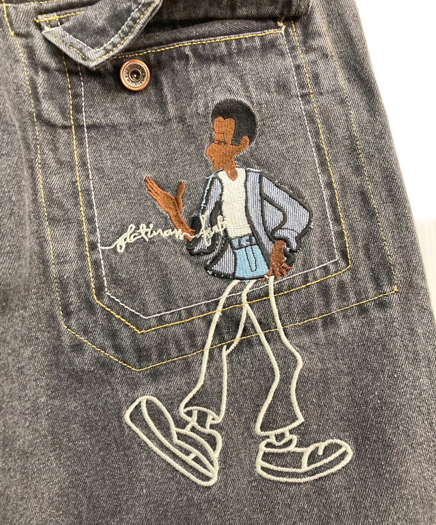中古・古着通販】PLATINUM FUBU (プラチナムフブ) 刺繍デニムパンツ
