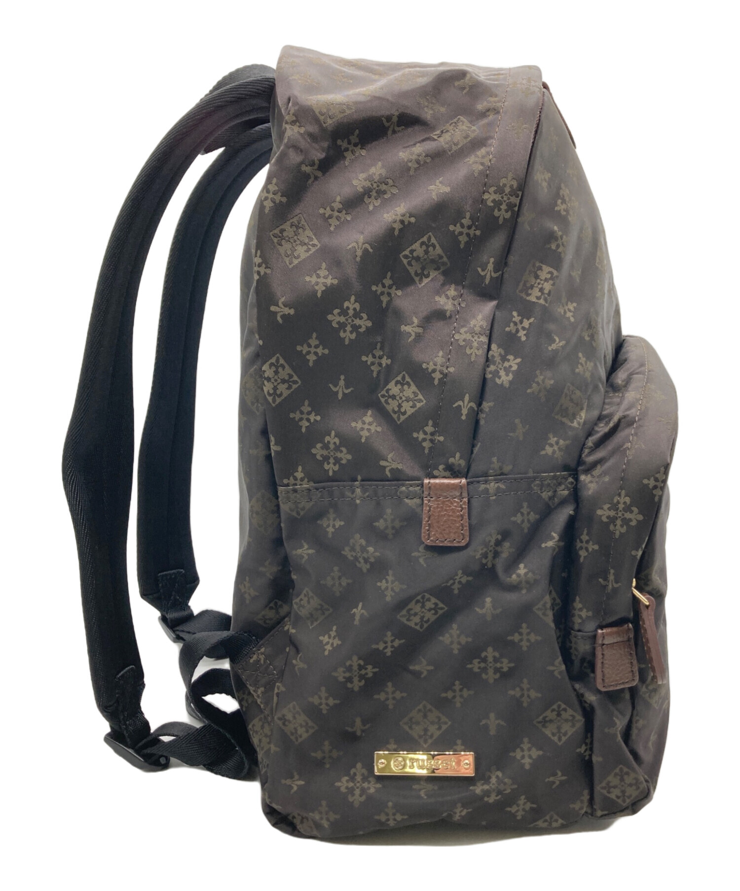中古・古着通販】russet (ラシット) モノグラム柄リュック ブラウン