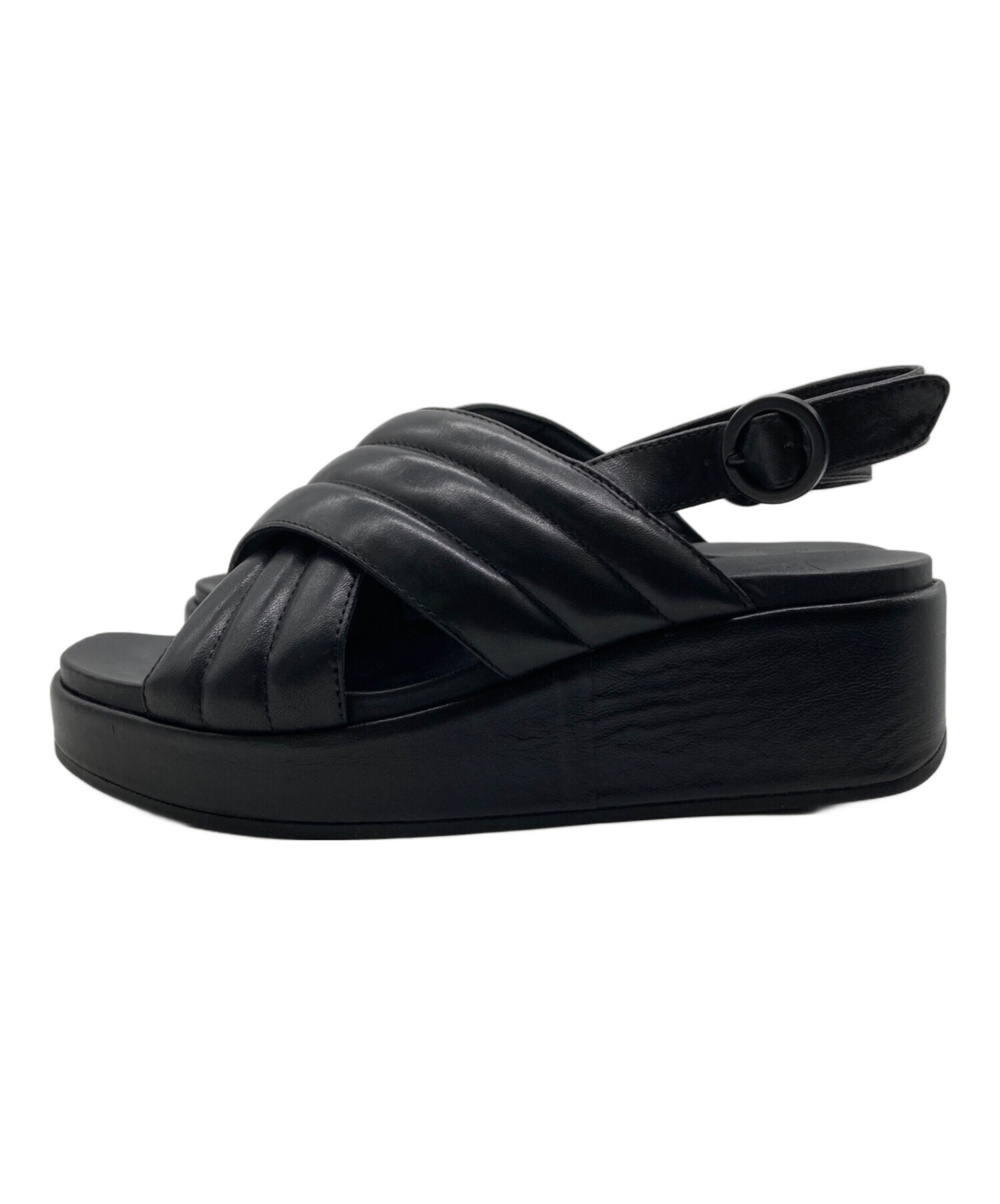 CAMPER ブラック クロスストラップサンダル　サイズ36 CAMPER ブラック クロスストラップサンダルサイズ36