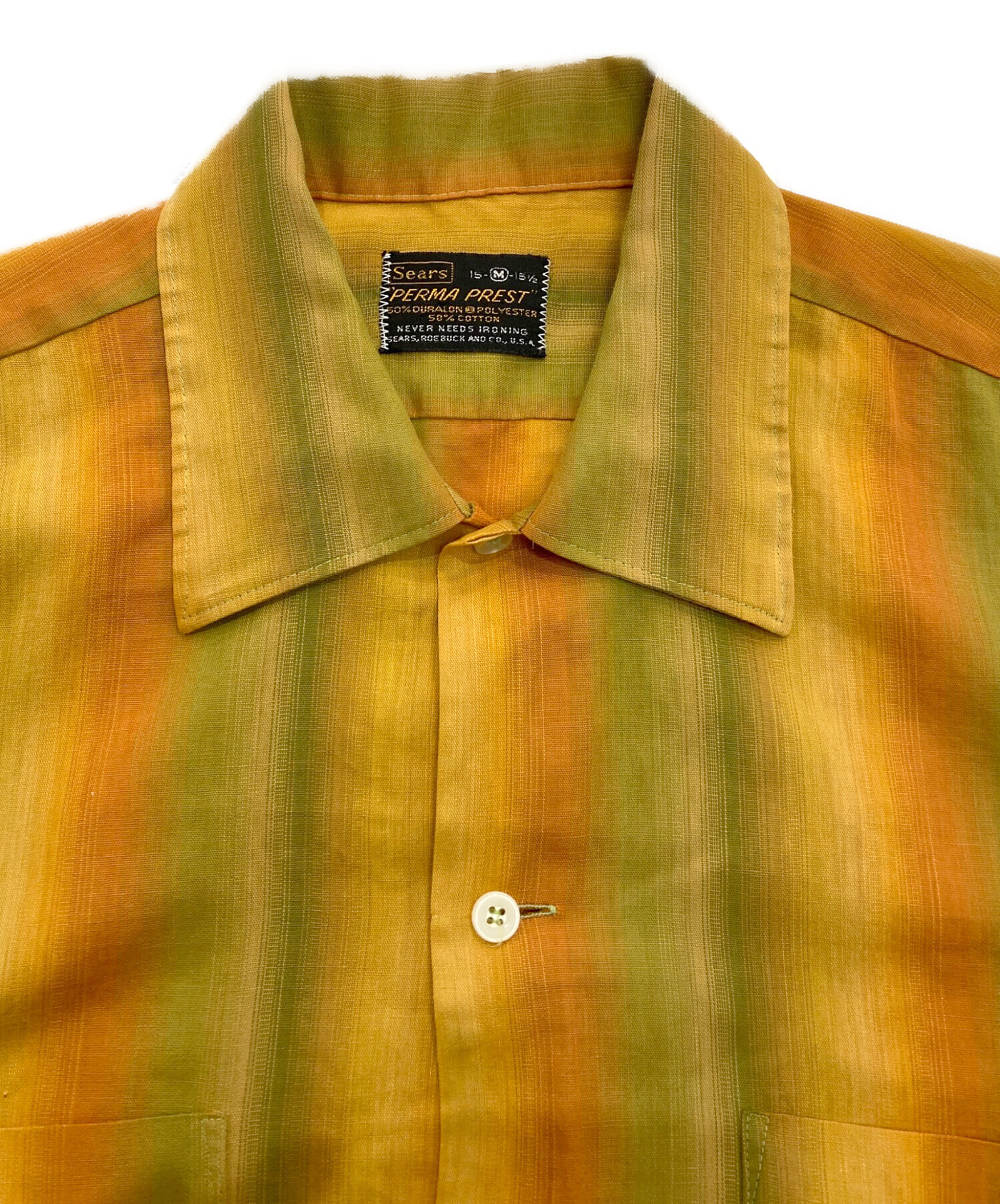 中古・古着通販】Sears (シアーズ) オンブレチェックシャツ オレンジ