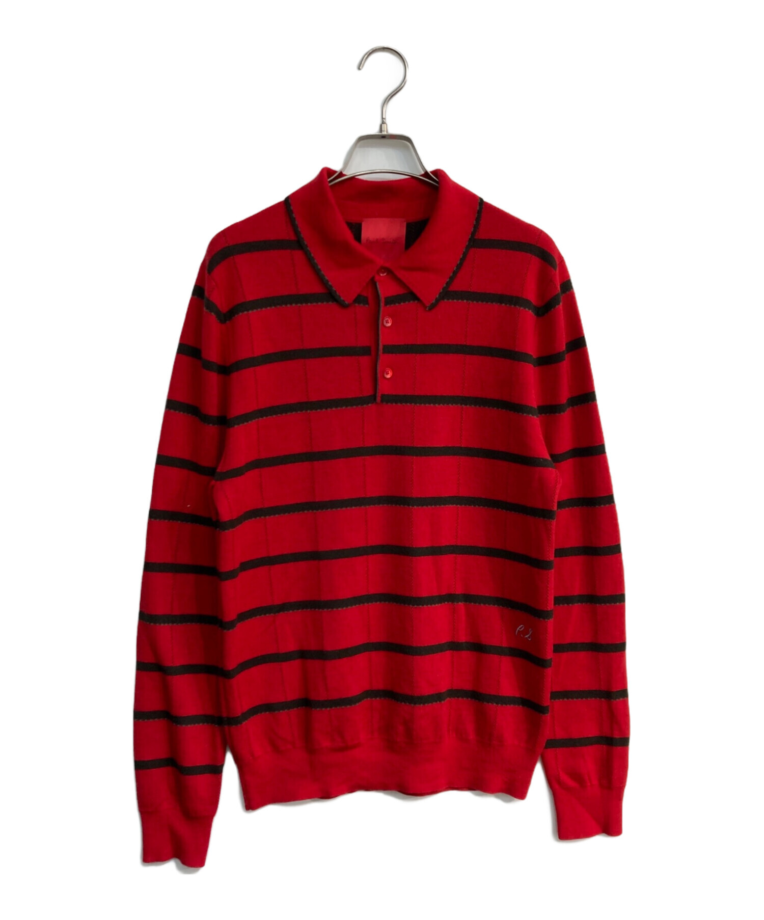 中古・古着通販】PAUL SMITH (ポールスミス) ボーダーニットポロシャツ