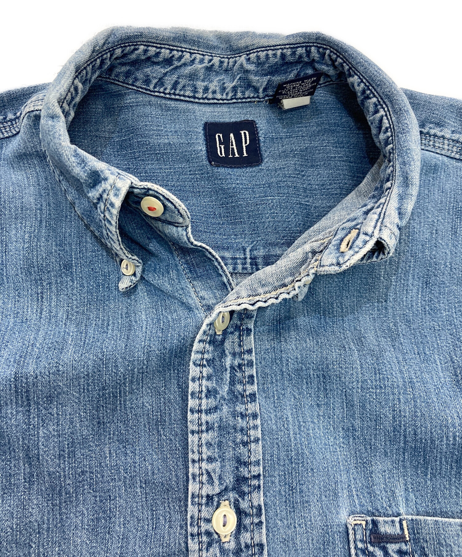 中古・古着通販】GAP (ギャップ) 90S デニムワークシャツ OLD GAP 猫目