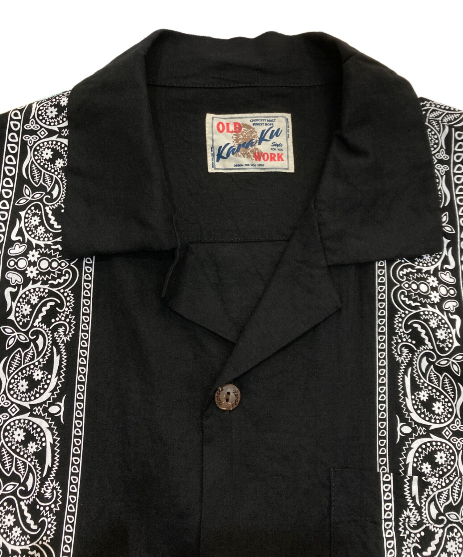 中古・古着通販】karaku (カラク) アロハシャツ ブラック×ホワイト