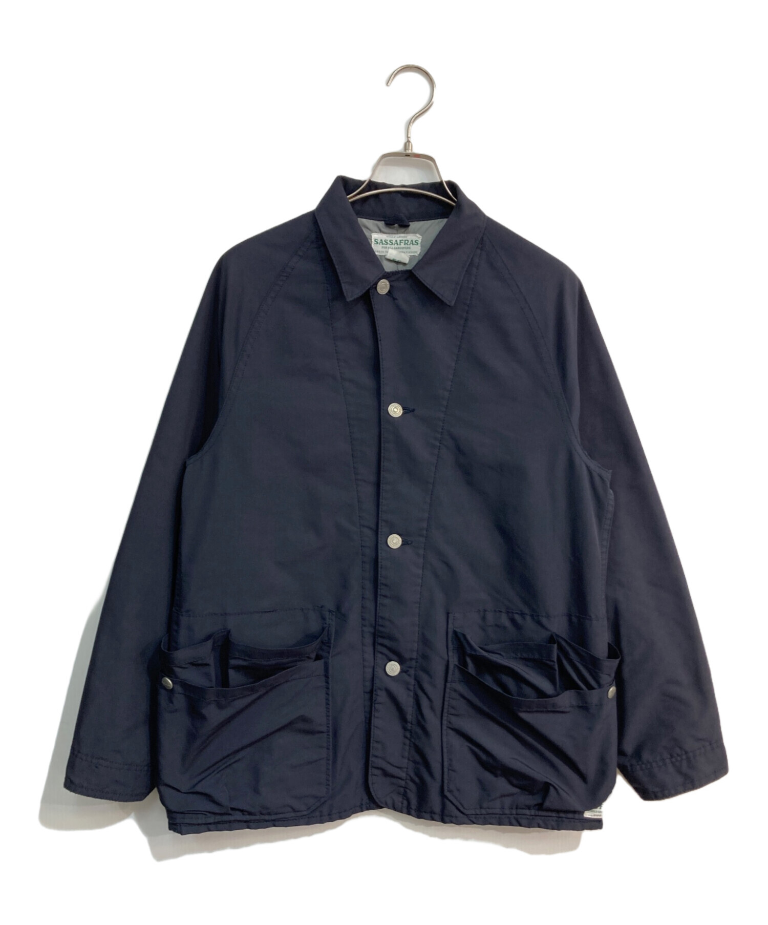 SASSAFRAS ウールジャケット ネイビー S 中古・古着通販】SASSAFRAS (ササフラス) WHOLE HOLE JACKET ネイビー