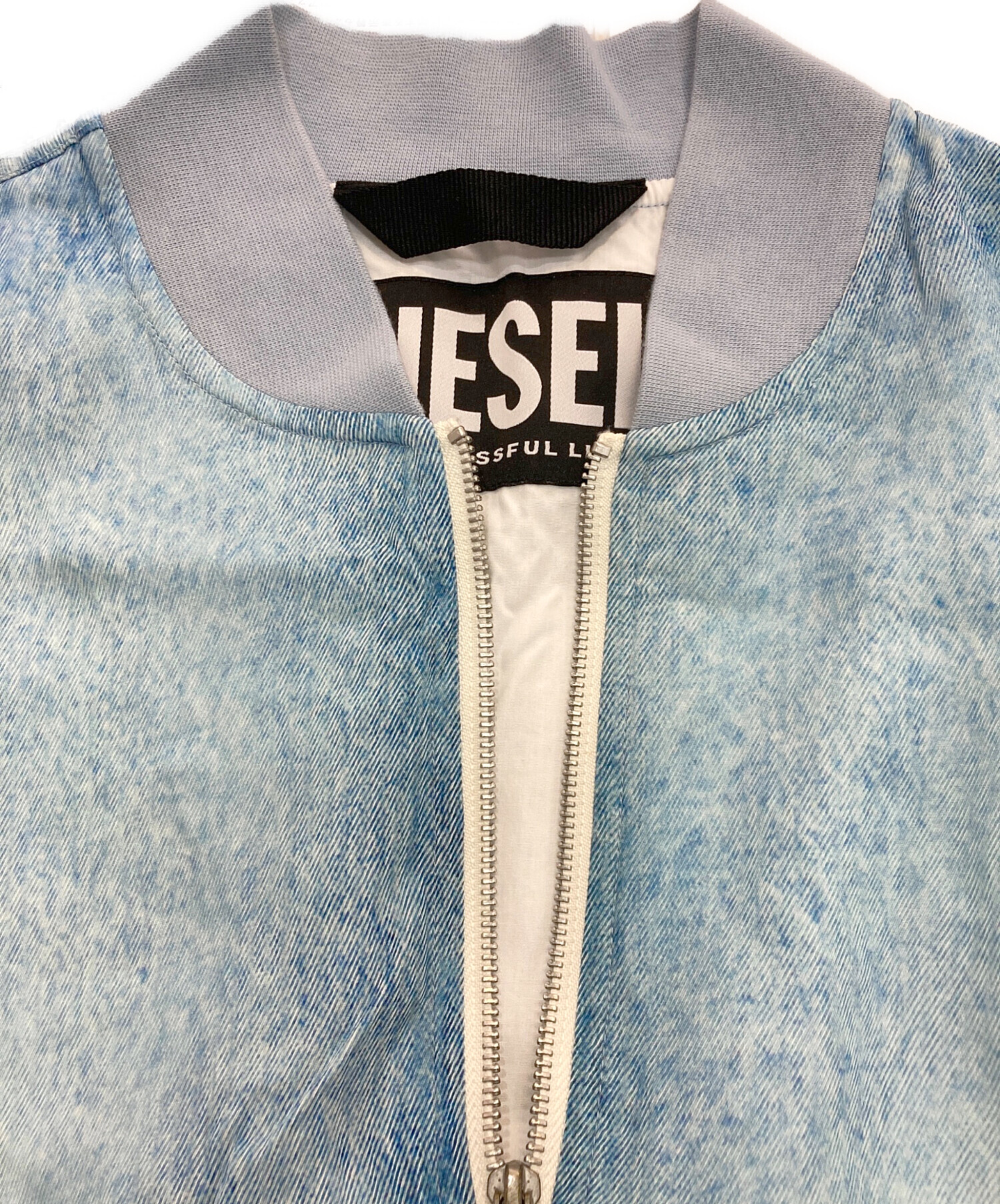 DIESEL ライトブルー デニムプリントMA-1ジャケット 中古・古着通販】DIESEL (ディーゼル) J-MAR デニムプリントブルゾン