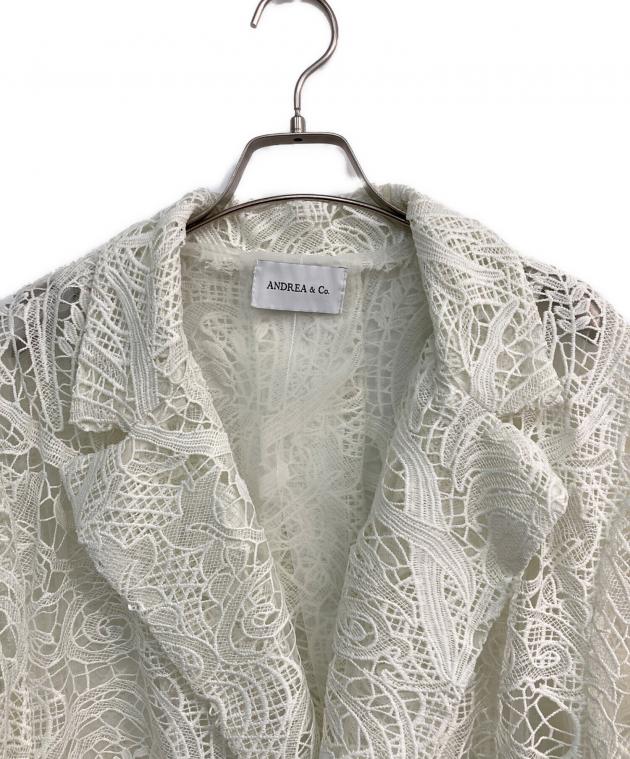 新品ANDREA&Co.アンドレアアンドコーゴールドボタンレースコート