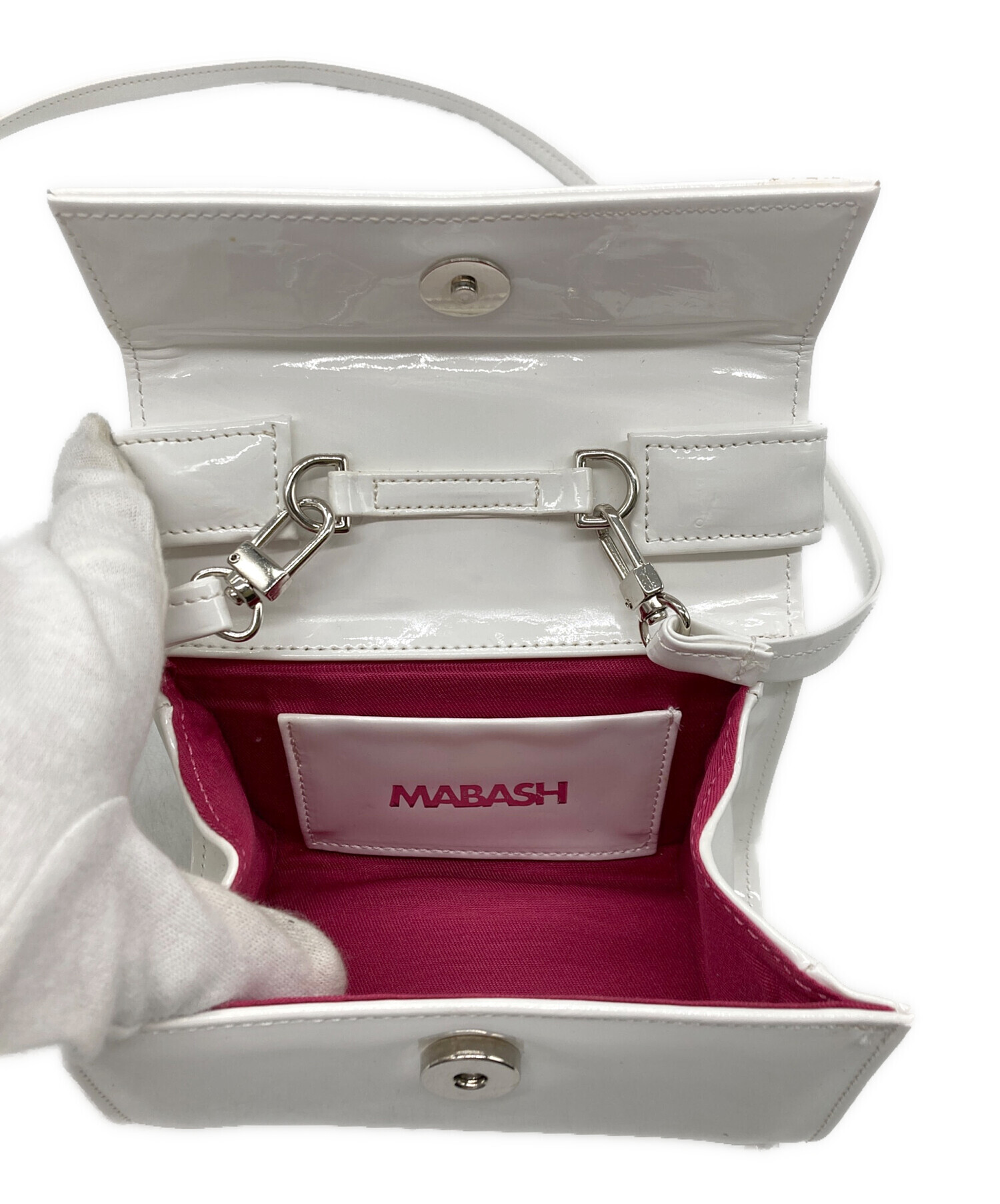 中古・古着通販】MABASH (マバシ) White MINI BOX BAG ホワイト 中古・古着通販】MABASH (マバシ) White MINI BOX BAG ホワイト