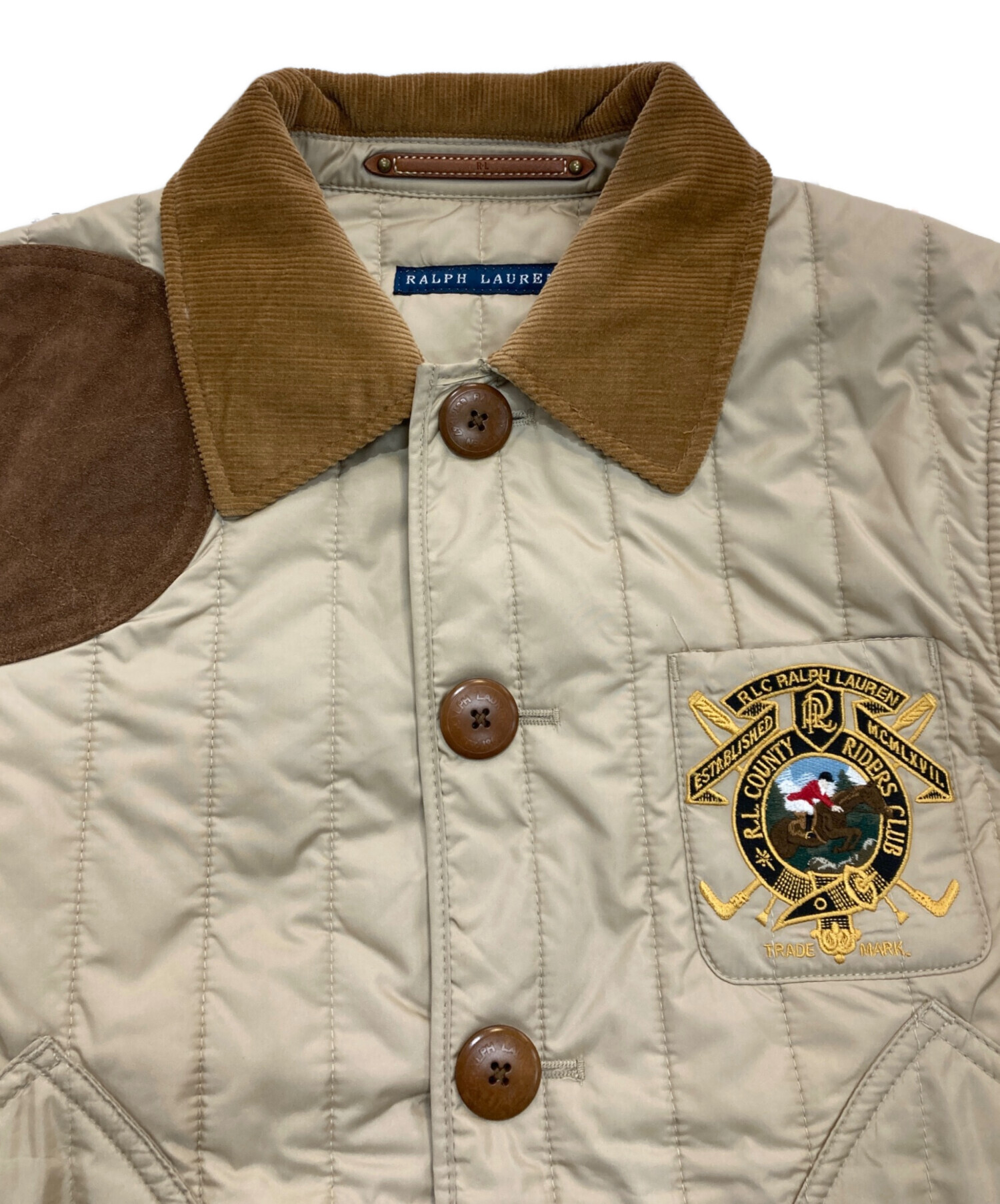 【新品未使用】ラルフローレン　ハンティングスウエット　サンドベージュ　サイズL 中古・古着通販】RALPH LAUREN (ラルフローレン) ワッペンキルティング