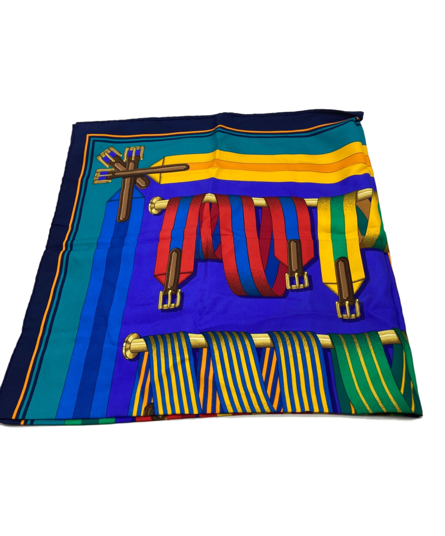 中古・古着通販】HERMES (エルメス) ベルト柄シルクスカーフ マルチ