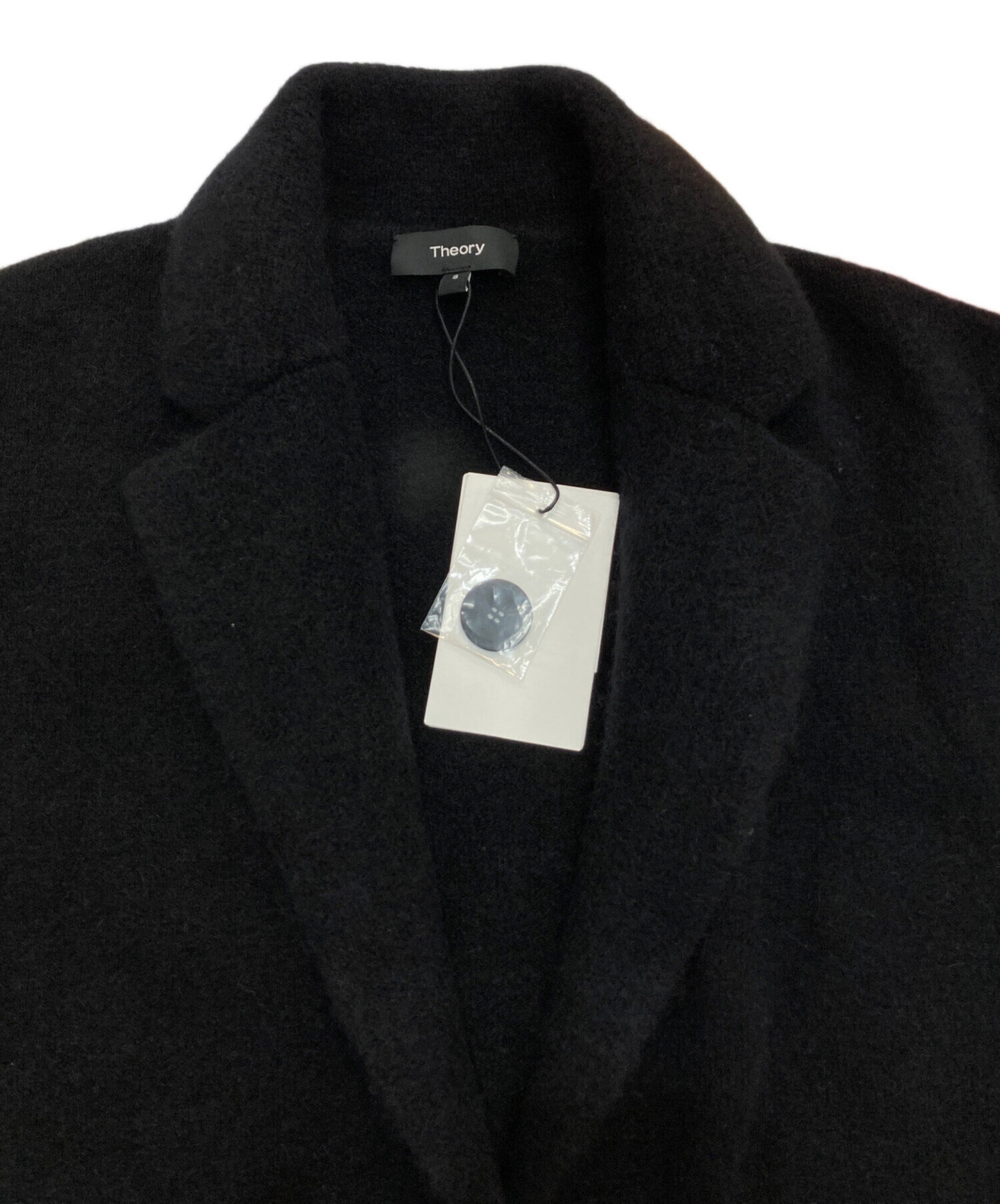 セオリー    theory  ラビットファーコート  サイズ2  ブラック 中古・古着通販】theory (セオリー) ニットロングコート 01