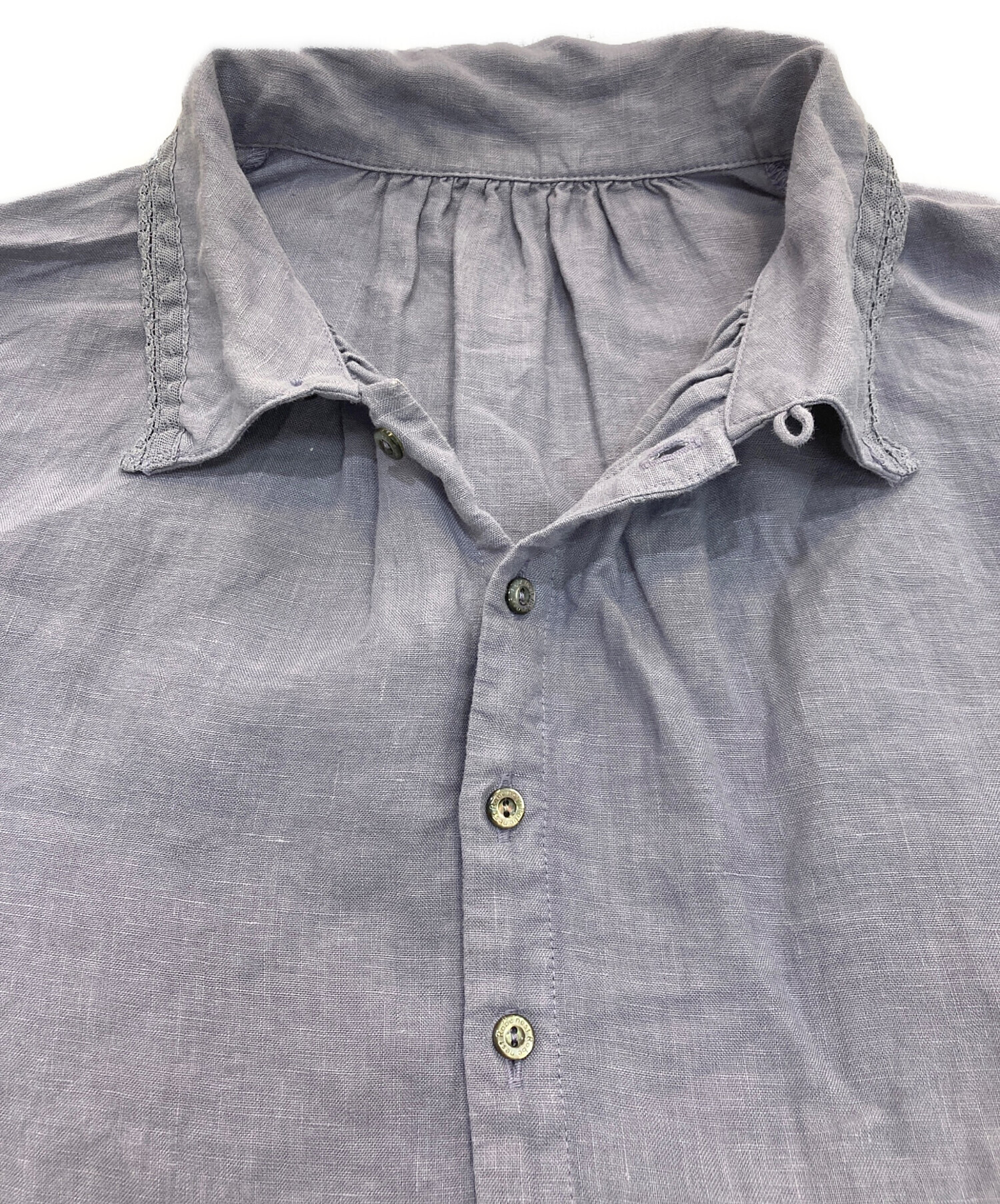 ☆nest Robeネストローブレースえりリネンブラウスused☆ 中古・古着通販】nest Robe (ネストローブ) リネン縁取りレース襟