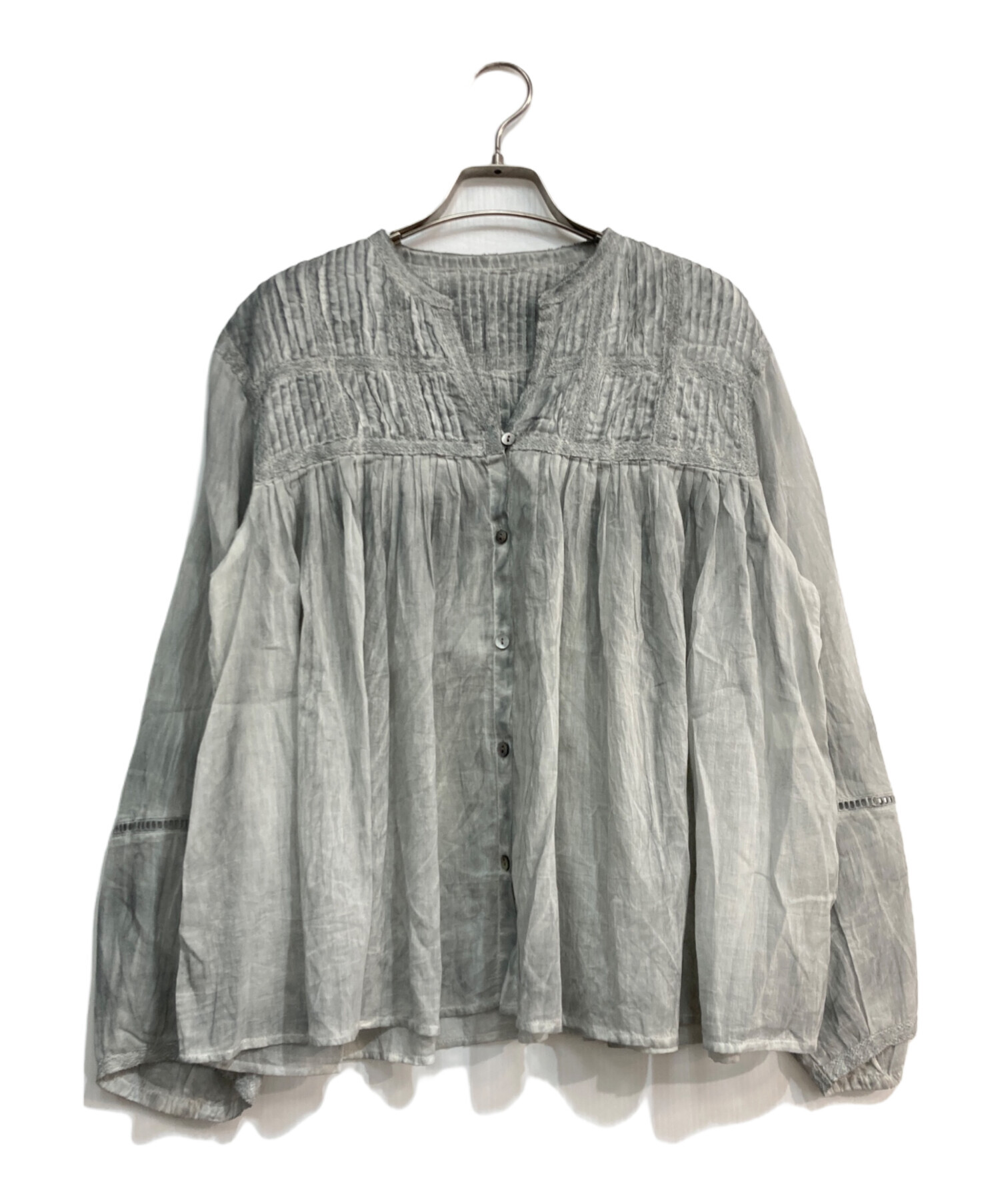 中古・古着通販】kagure (カグレ) ピグメントダイピンタックブラウス