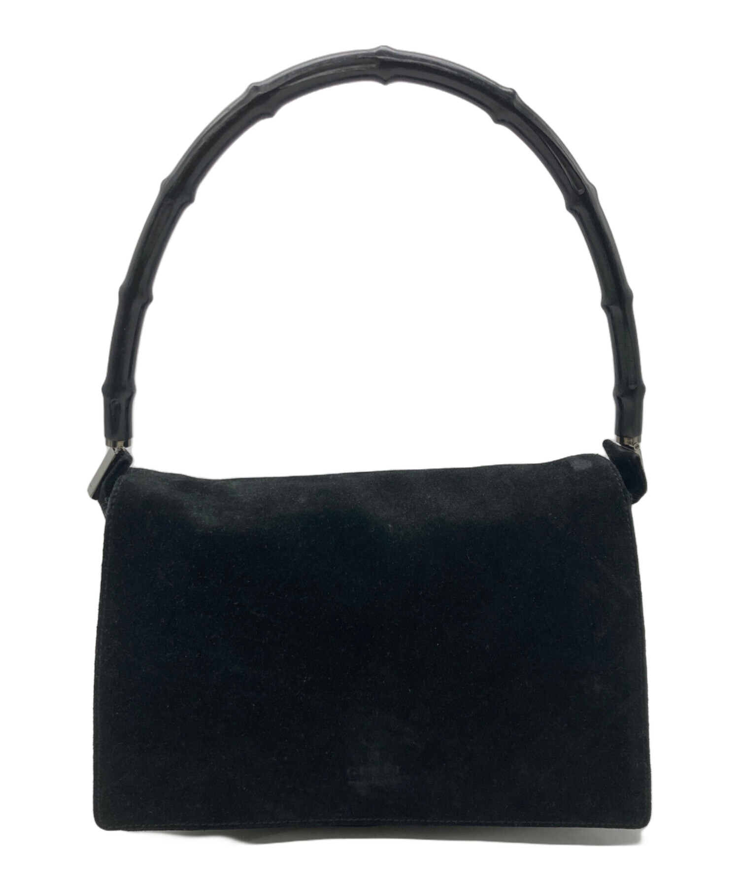 中古・古着通販】GUCCI (グッチ) バンブースウェードバッグ ブラック 