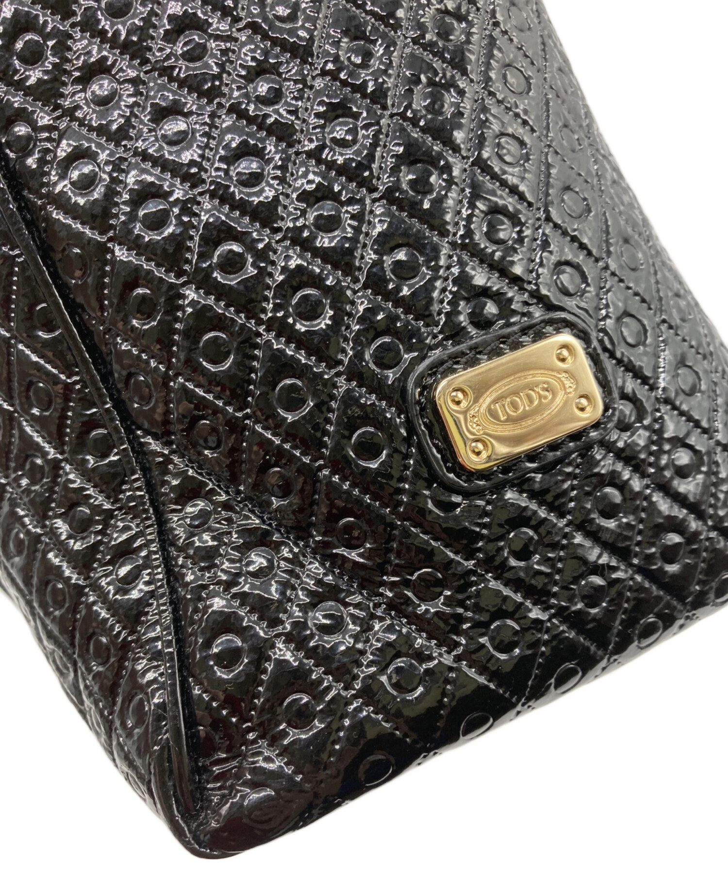 TOD'S トッズ2wayBag エナメル黒