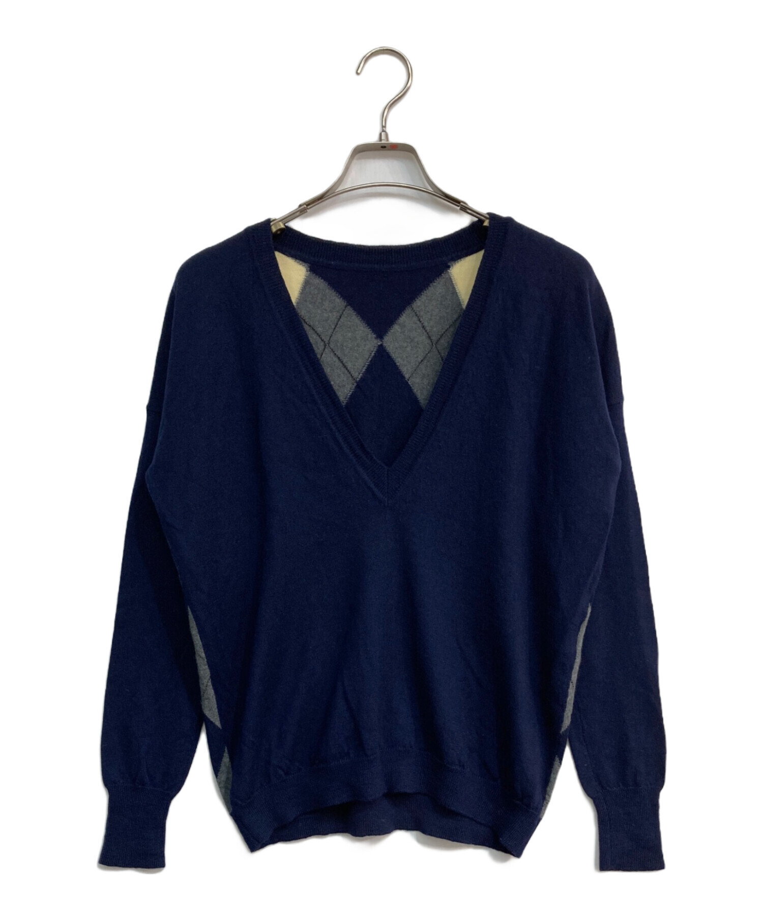 中古・古着通販】Plan C (プランシー) アーガイルウールVネックニット