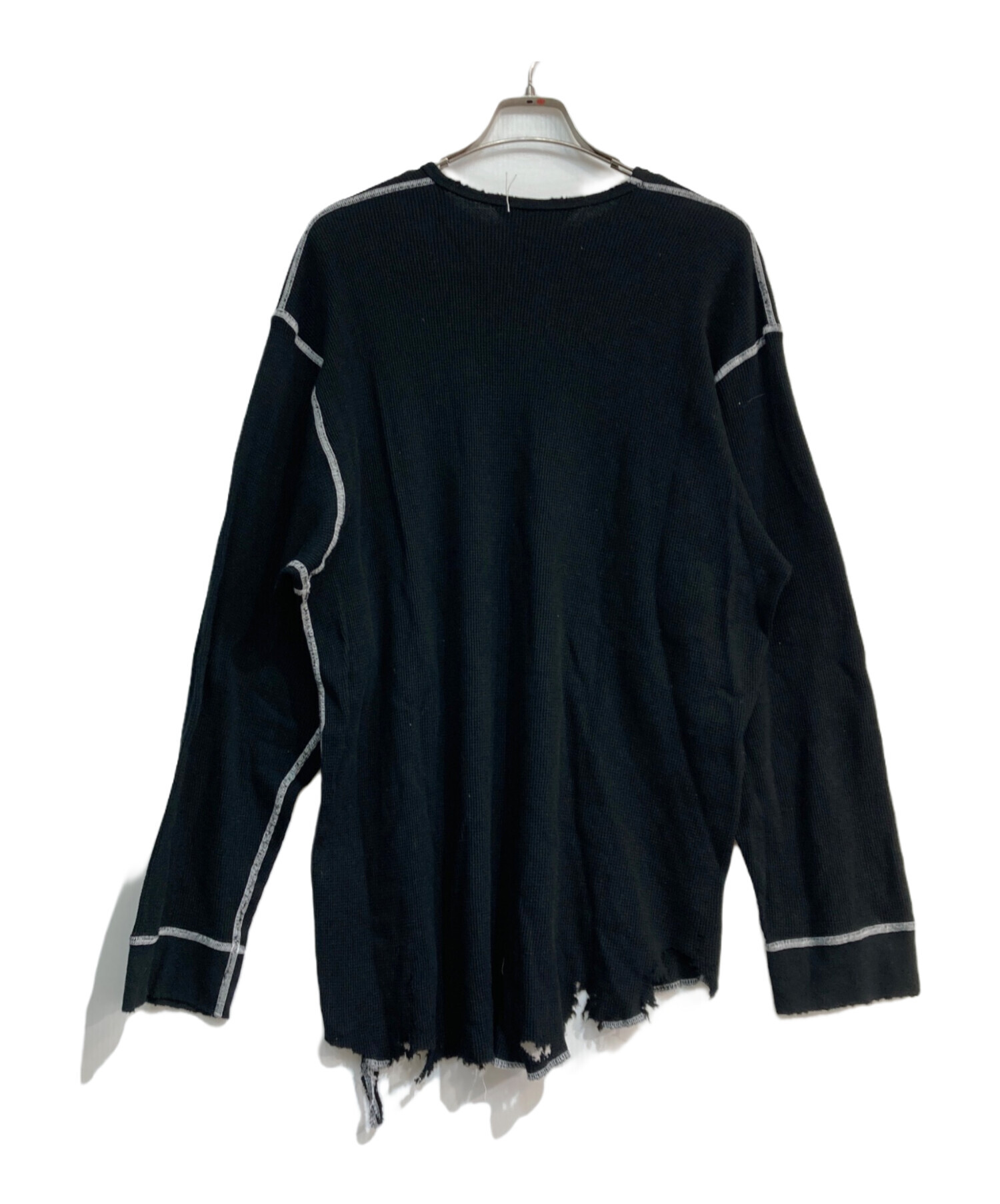 中古・古着通販】ANCELLM (アンセルム) DAMAGE WAFFLE CREW LS T-SHIRT 