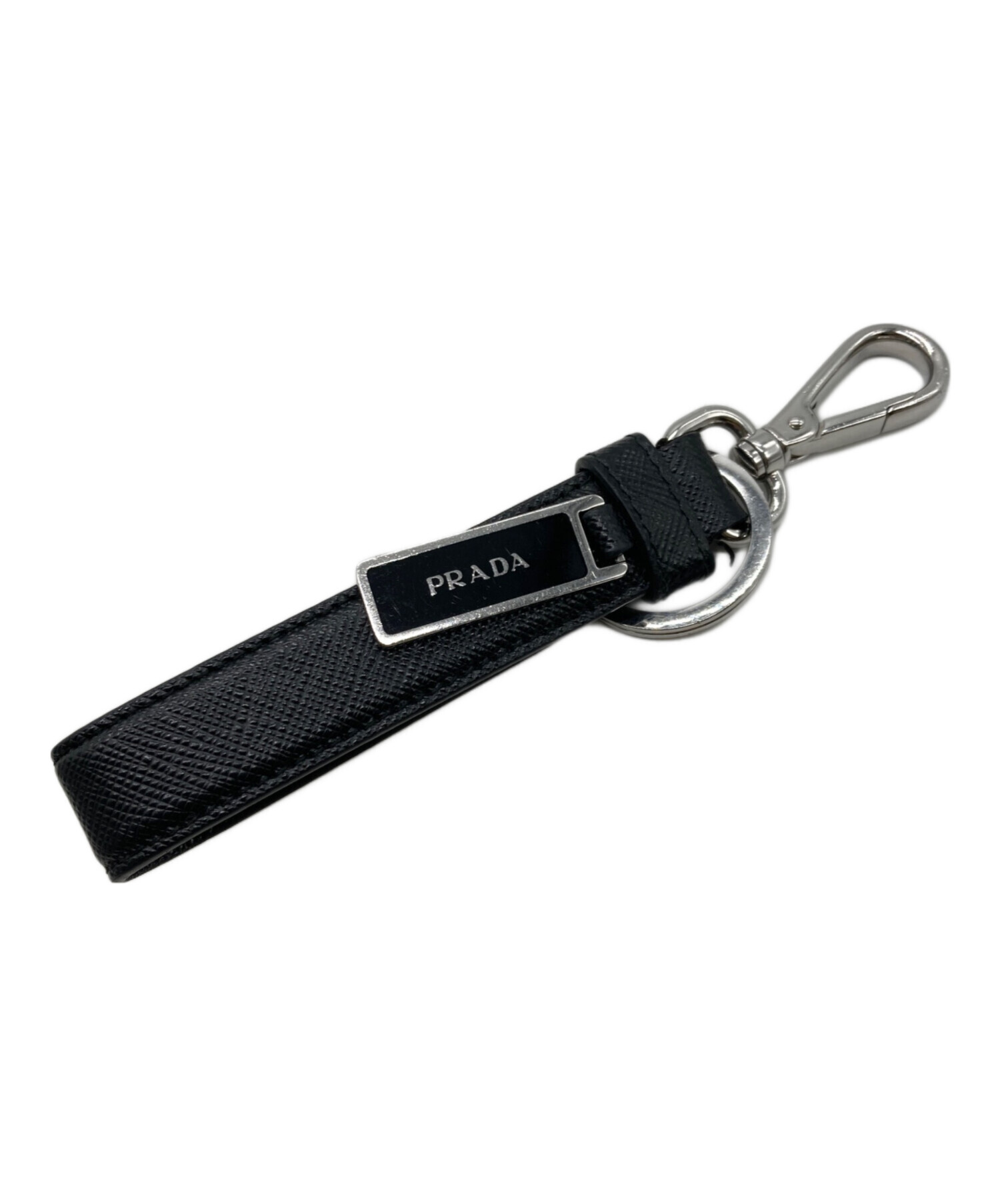 【未使用級】プラダ キーリング サフィアーノレザー ブラック Brandol / PRADA プラダ キーリング サフィアーノ レザー