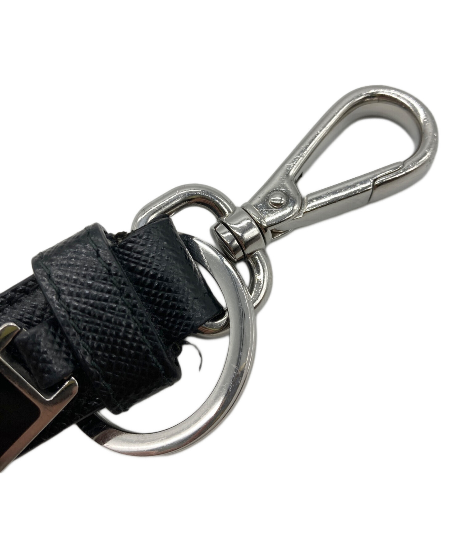 中古・古着通販】PRADA (プラダ) サフィアーノキーリング ブラック