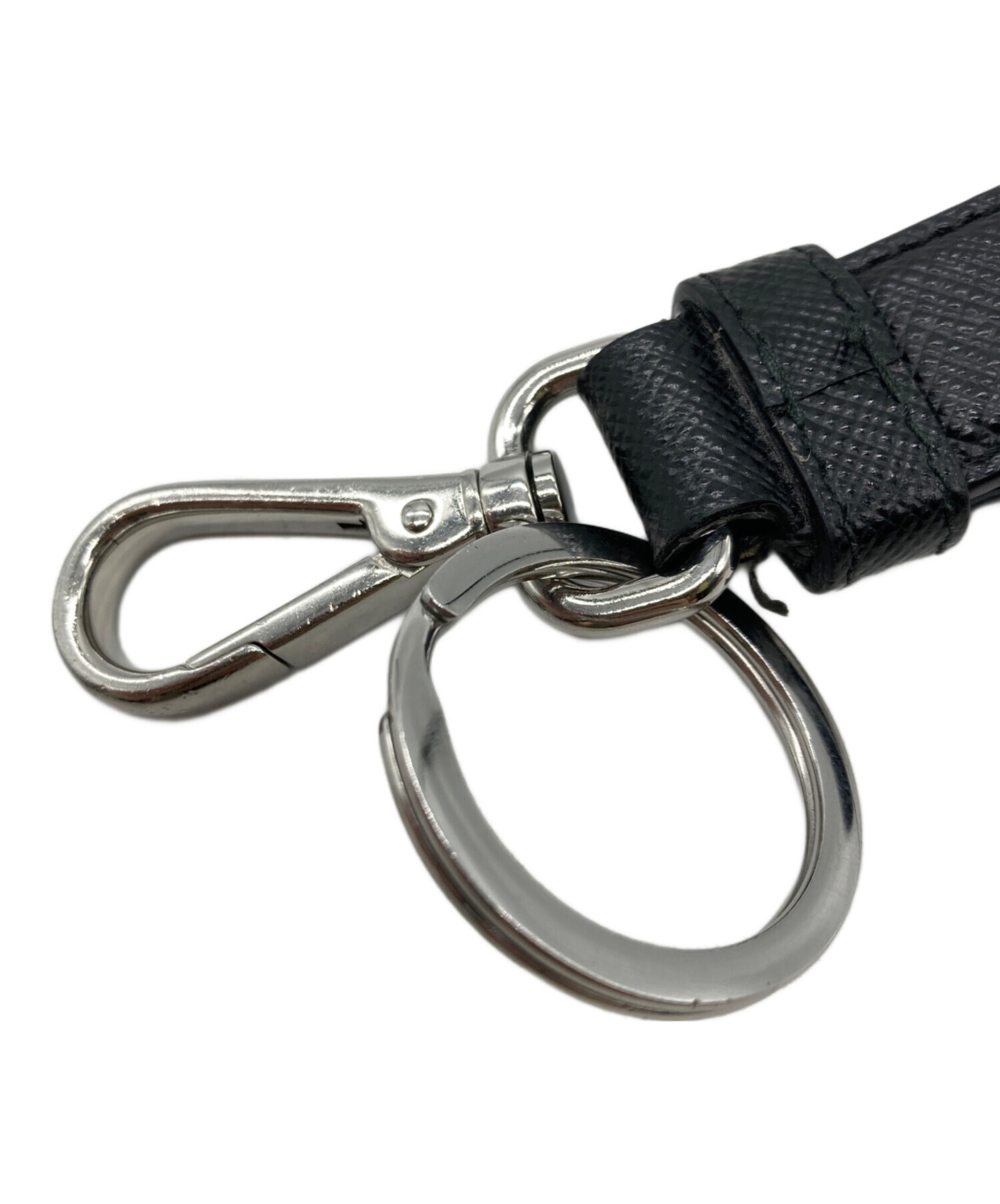 中古・古着通販】PRADA (プラダ) サフィアーノキーリング ブラック