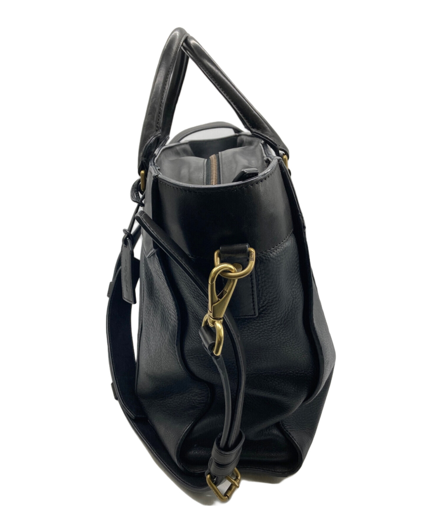 中古・古着通販】COACH (コーチ) 2WAYレザートートバッグ ブラック 