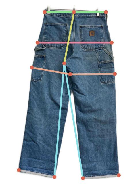 お*さ様 Carhartt　ダブルニー　デニムペインターパンツ　古着　インディゴ お*さ様 Carhartt ダブルニー デニムペインターパンツ 古着 インディゴ