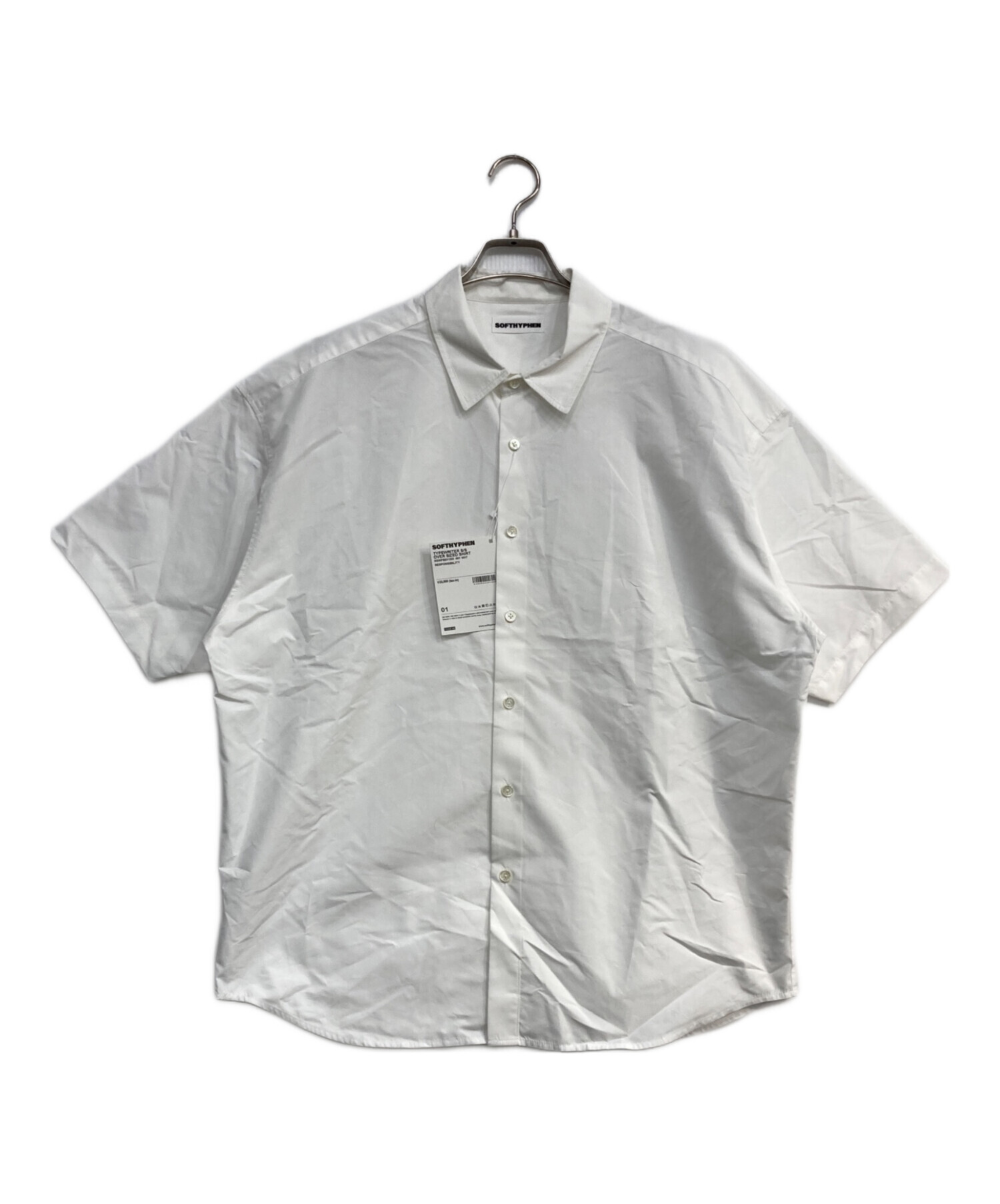 シャツ numerals softhyphen typewriter basic shirt Big Shirt - Organic Cotton Hemp Typewriter Cloth, White