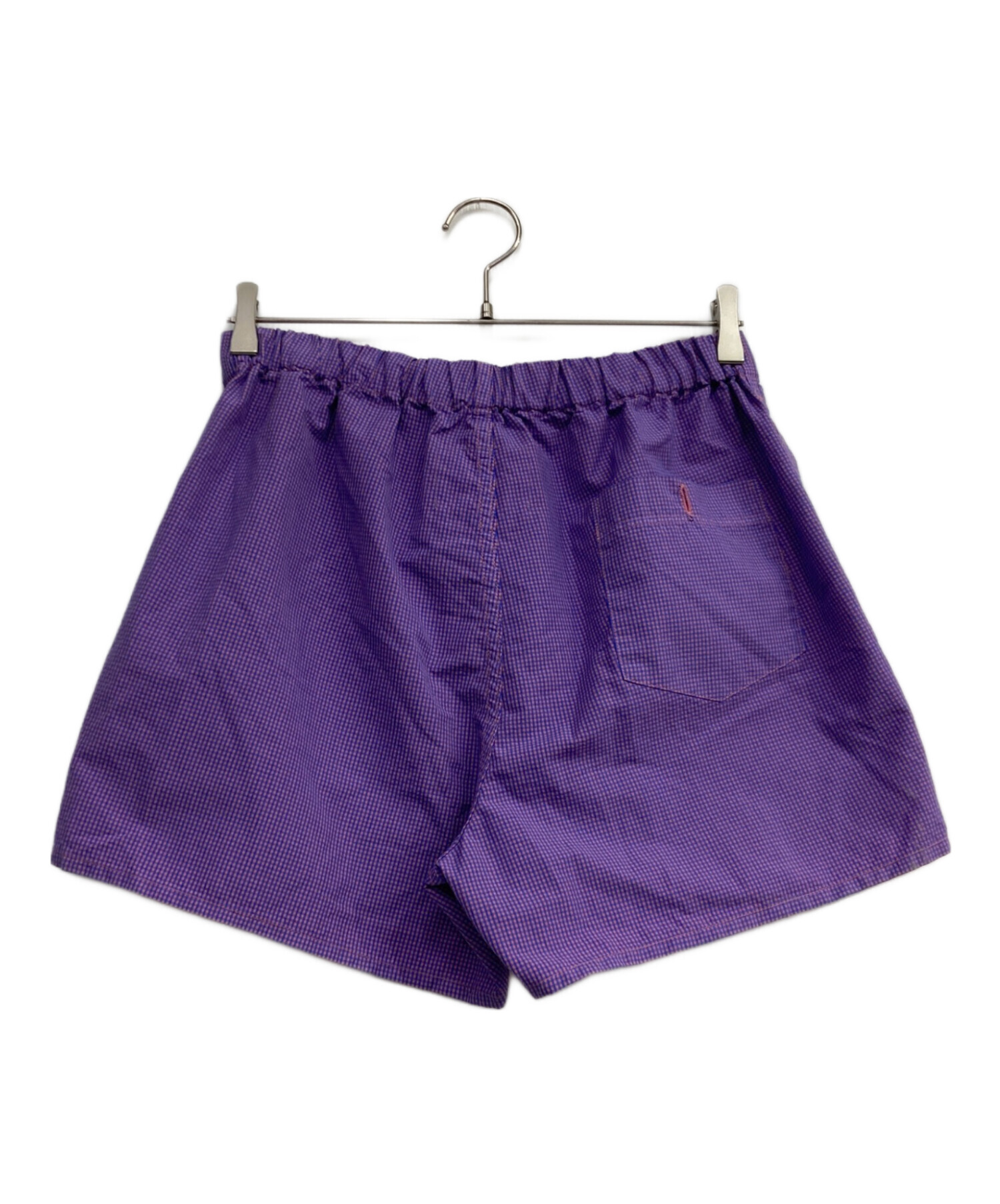 【RE-PURPOSE / リパーパス】 huge beach shorts 中古・古着通販】RE-PURPOSE (リパーパス) gingham shorts パープル