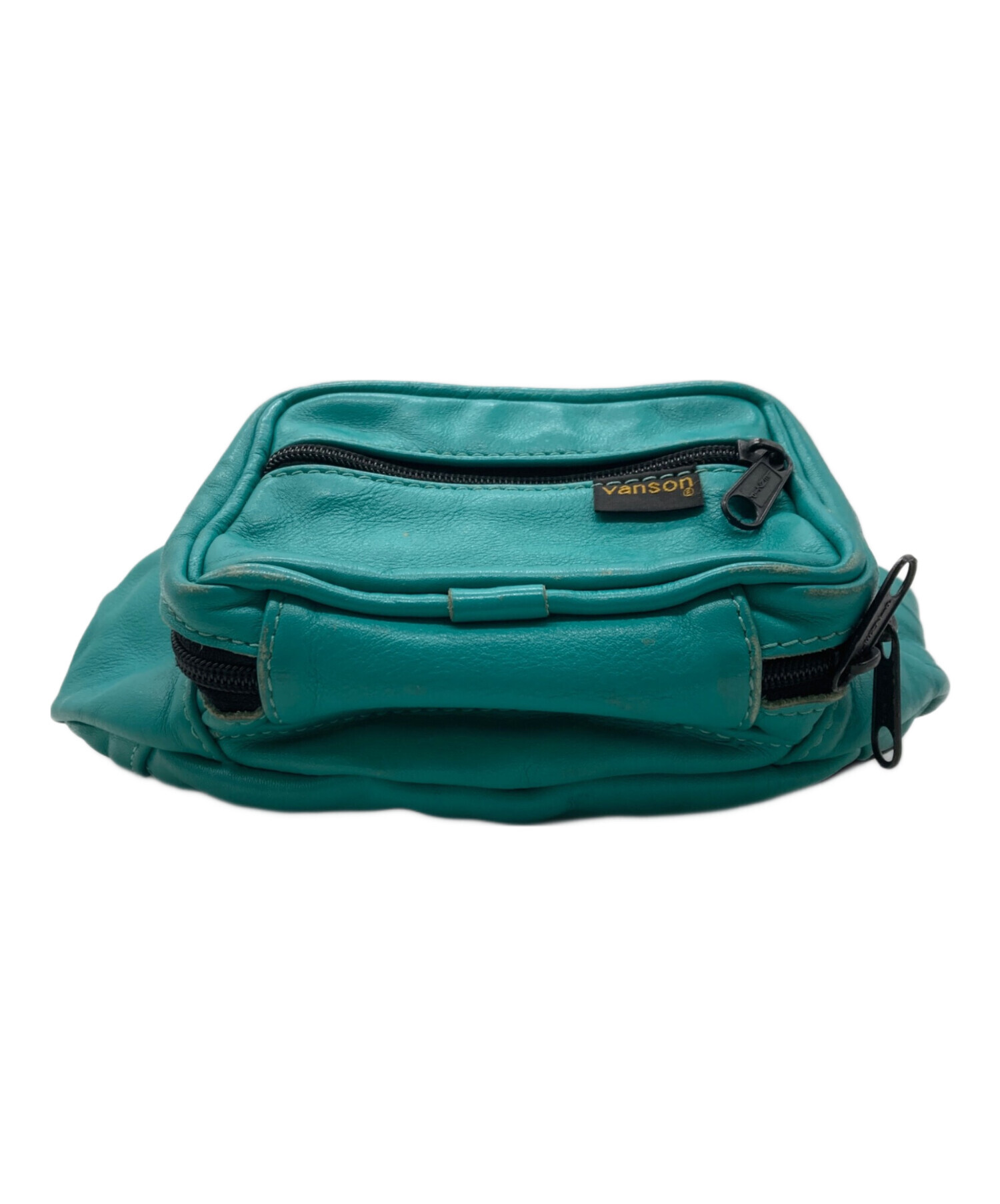 vanson ボディバッグ グリーン 中古・古着通販】VANSON (バンソン) レザーウエストバッグ グリーン