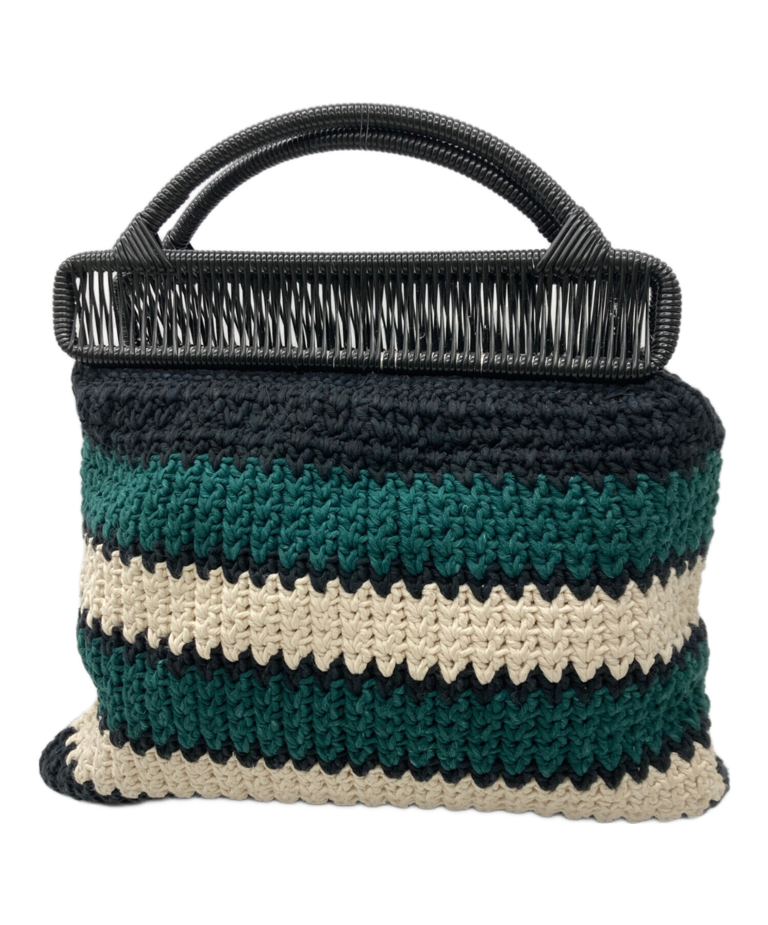 MARNI ニットクロシェバック 中古・古着通販】MARNI (マルニ) クロシェニットバッグ グリーン