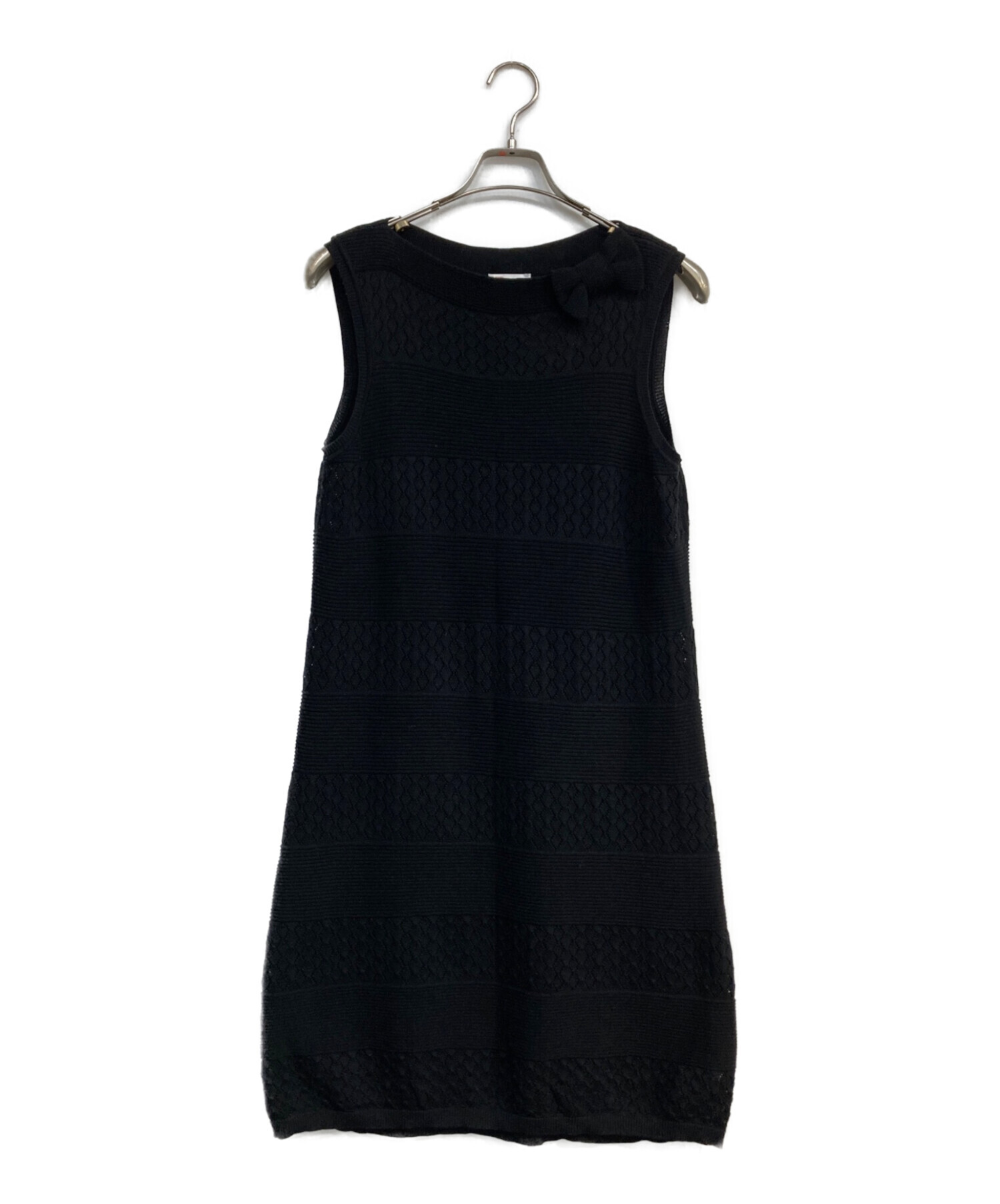 RED VALENTINO リボン付きニットワンピース ワンピース 美品 RED 